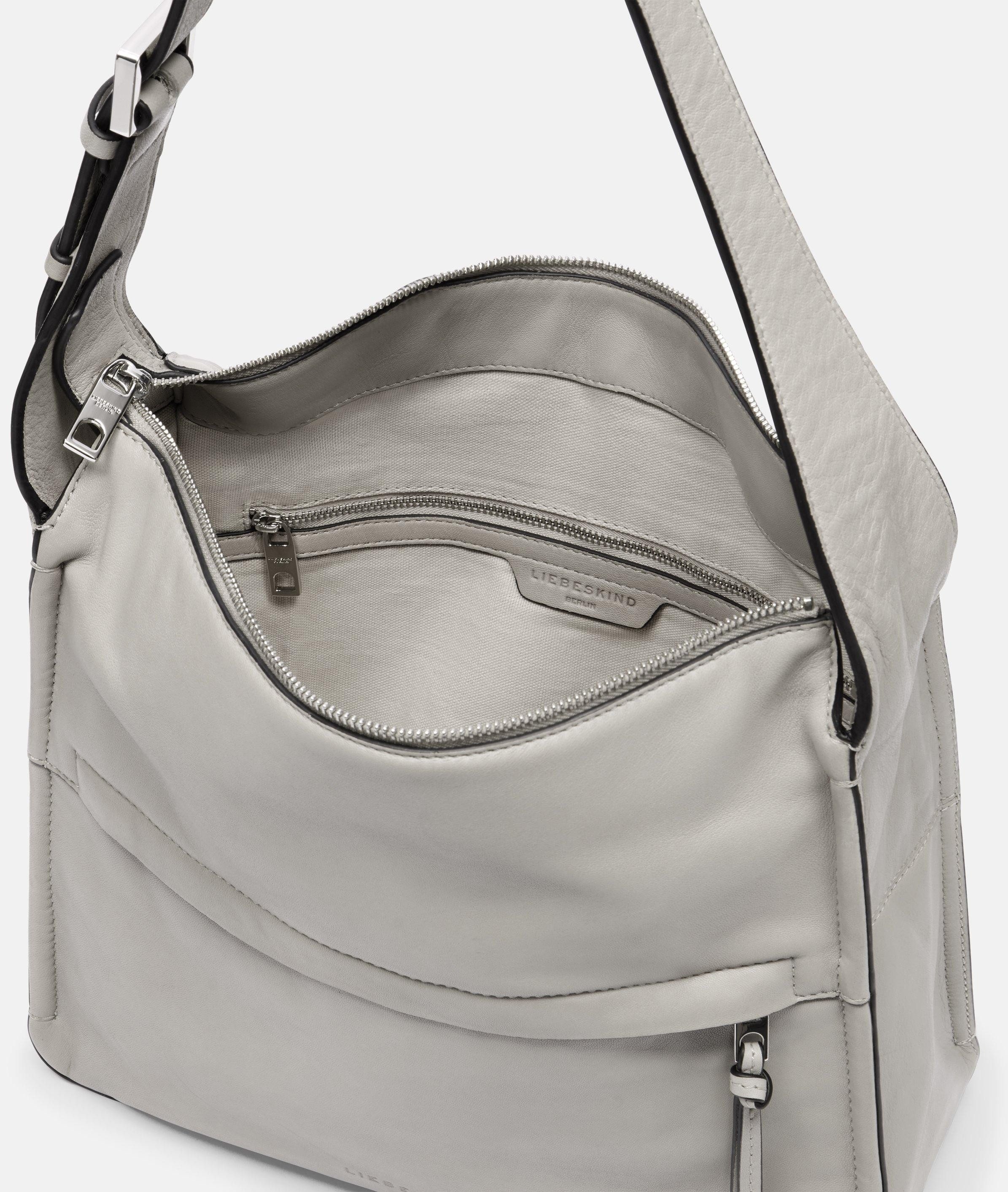 Liebeskind Berlin Schultertasche Sky Hobo M, Mittelgroße Hobo-Bag aus Schafsleder