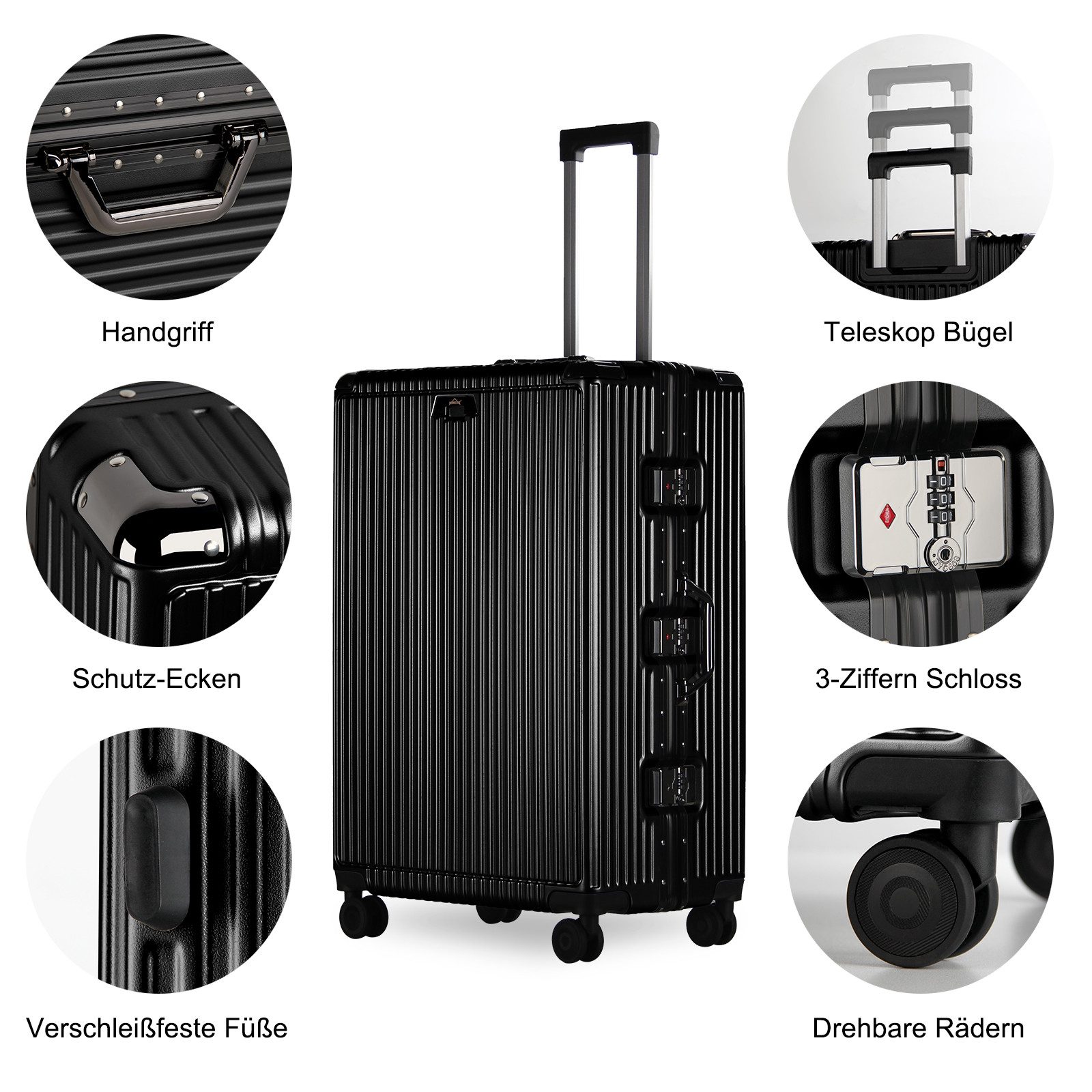 HOMELUX Trolleyset Trolley Größe M, L, XL Reisekoffer Alu-Rahmen ABS & TSA günstig online kaufen