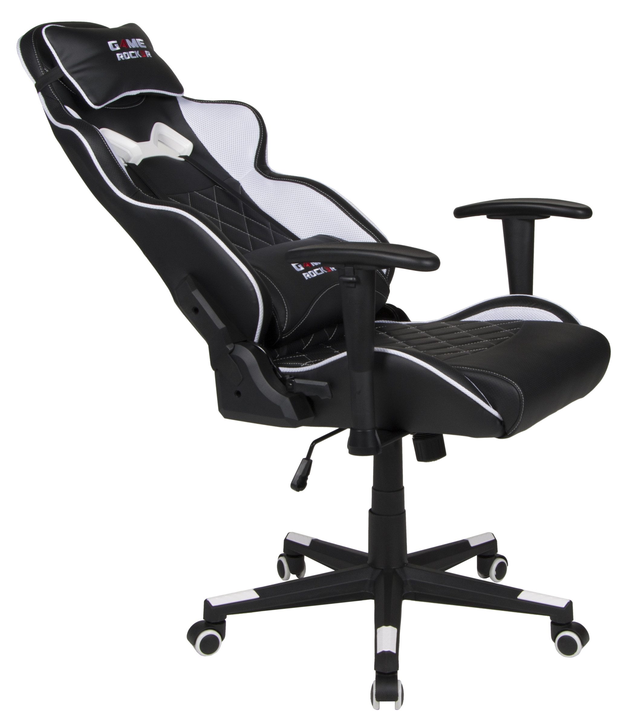 Duo Collection Gaming-Stuhl Game-Rocker, Racer-Design, schwarz / weiß - 66x128x66cm (BxHxT)