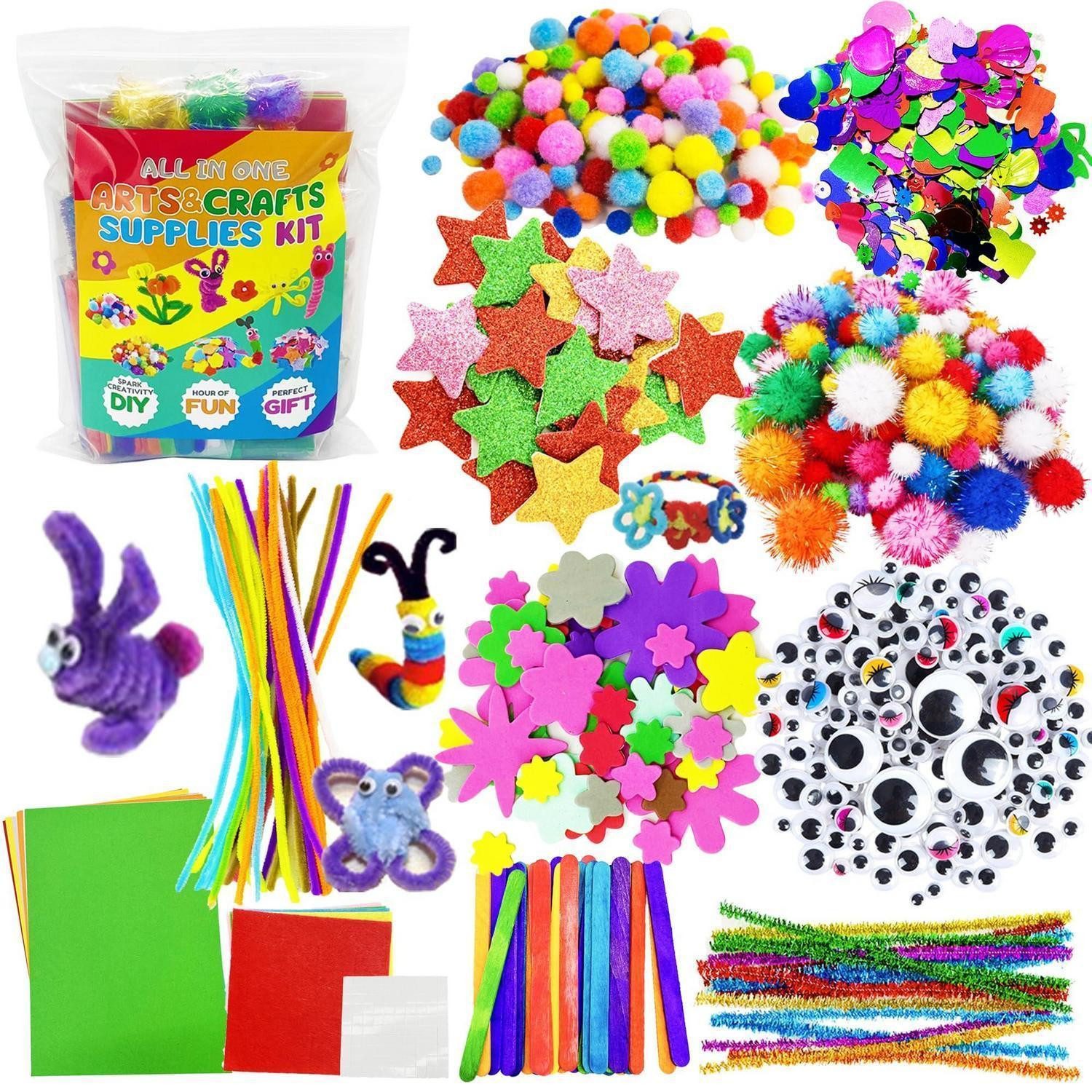 LuxusKollektion Kreativset Bastelset Kinder DIY Material Set bunte Materialien