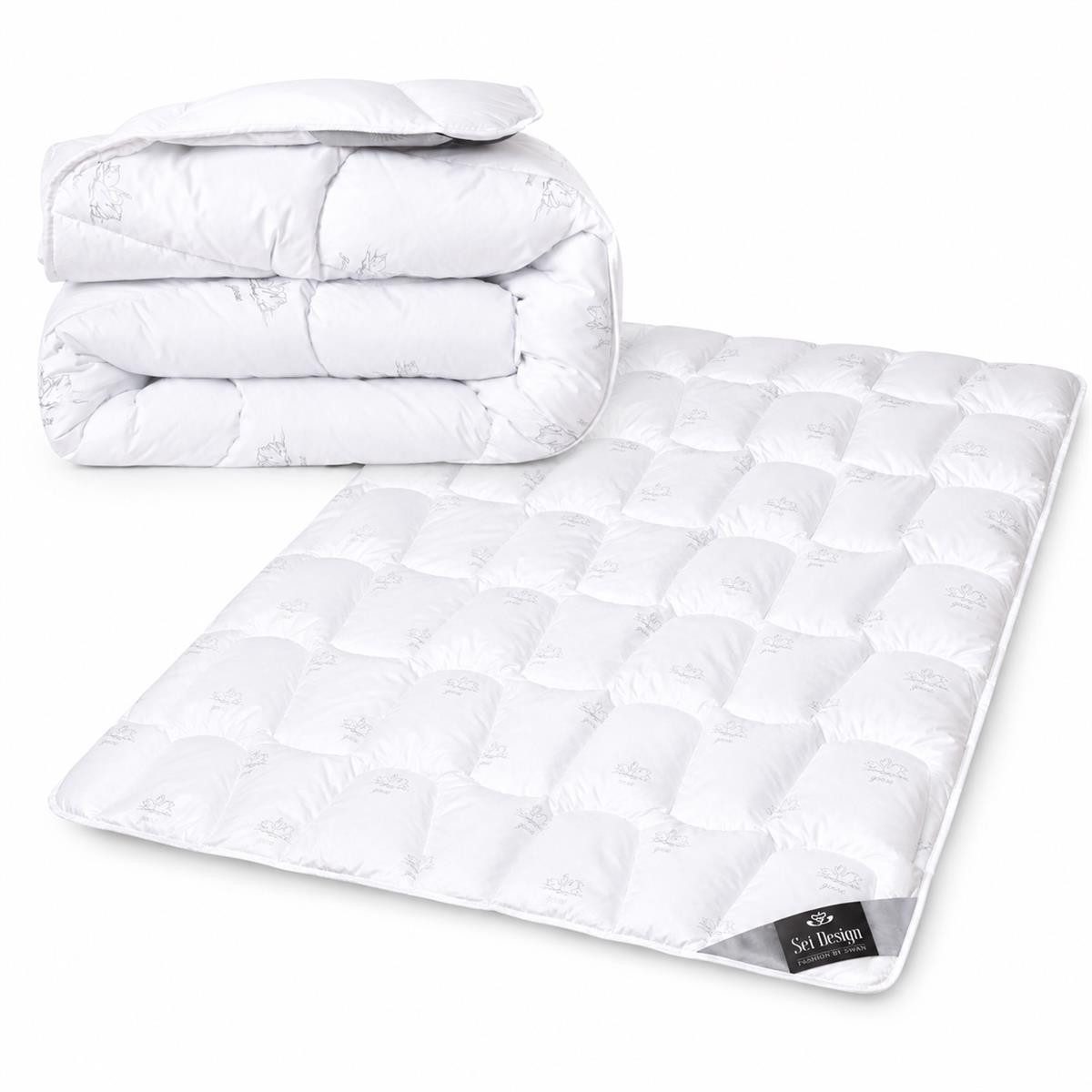 SEI Design Microfaserbettdecke SWAN Sommer Bettdecke 135x200 cm Mikrofaser Decke, Füllung: 100% Mikrofaser, Bezug: 100% Mikrofaser, Allergiker