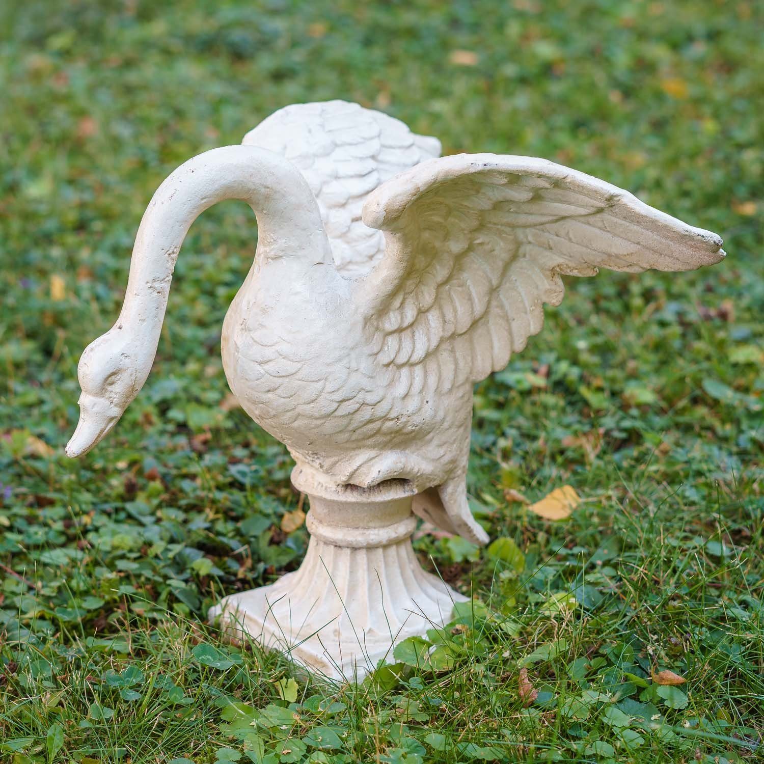 Garten Eisenfigur An Entenvogel Gartenfigur Schwan Eisen Dekoration Figur Aubaho Skulptur