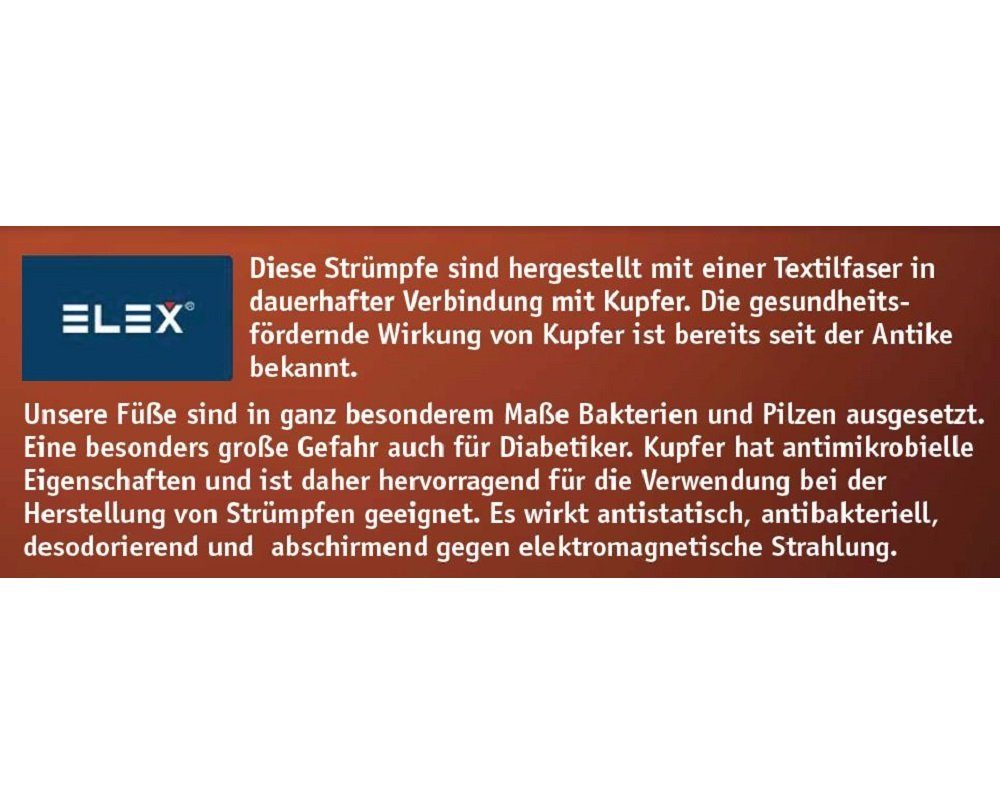 TippTexx 24 Funktionssocken 2 Paar Kupfersocken Wellness-Socken Kompression Funktionssocken (2 Paar)