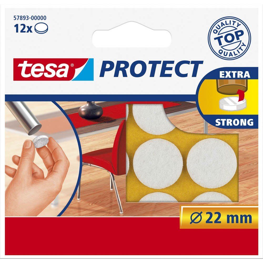 tesa tesa weiß Filzgleiter rund Protect Kugelschreiber 22mm 12St.