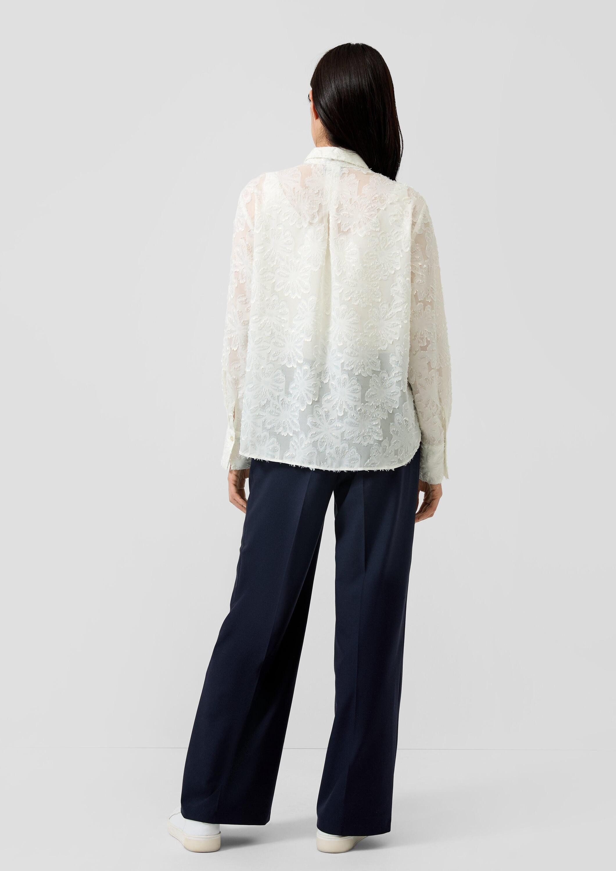 s.Oliver Langarmbluse Bluse Elegante Chiffon-Bluse mit floralem Muster