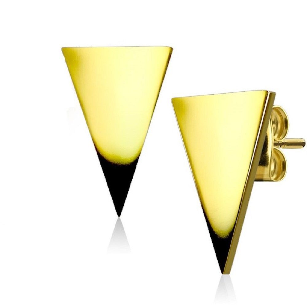 BUNGSA Ohrring-Set Ohrstecker Dreieck gold Damen (1 Ohrringe (2 Stück), aus Paar 2-tlg), Ohrschmuck für Edelstahl