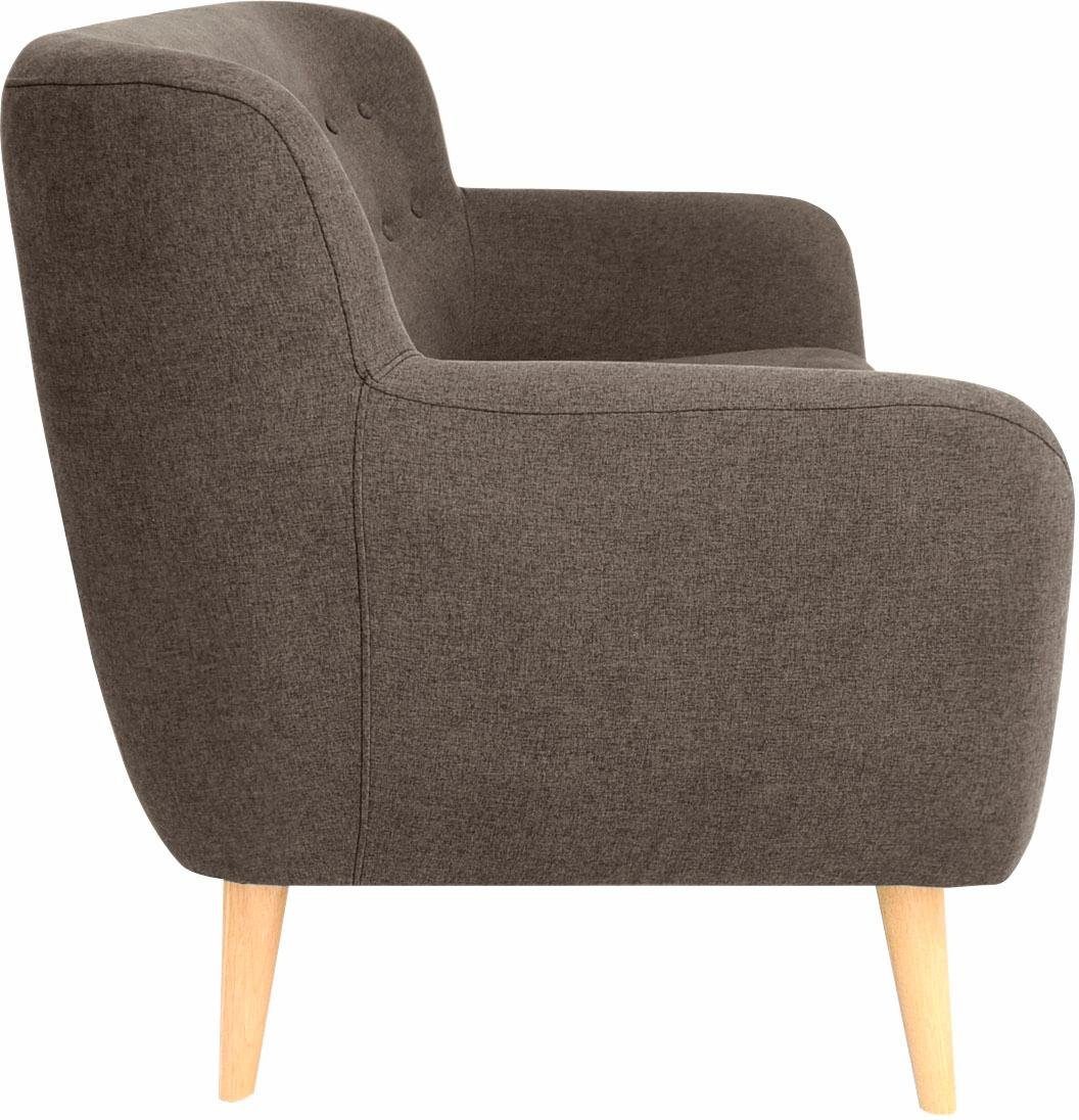 Home affaire 2-Sitzer »Noris«, mit Zierknopfheftung im Rücken, skandinavischer Stil, Holzfüße-kaufen
