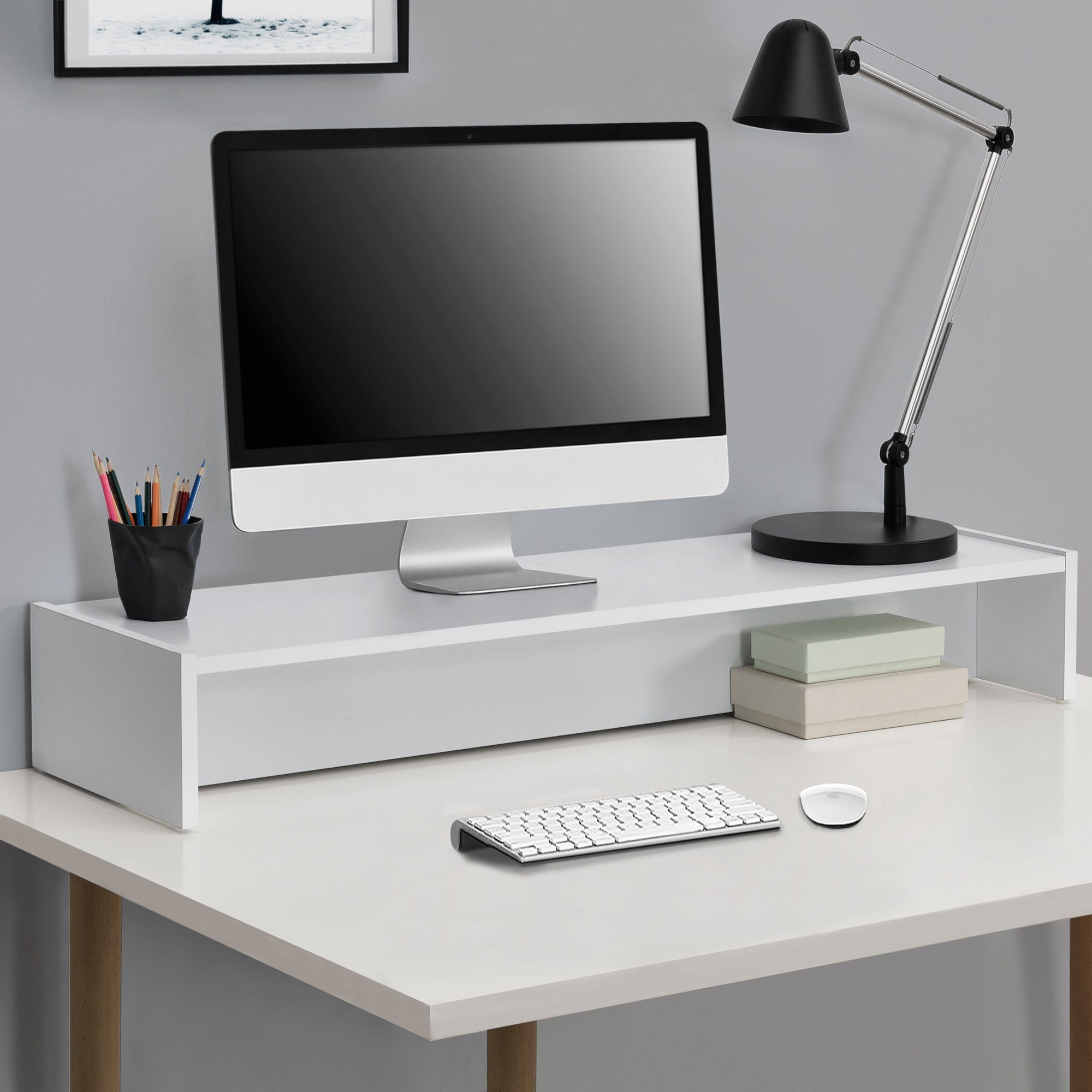 en.casa TV-Regal, »Flensberg« Monitorerhöhung 100x27x15cm - günstig online kaufen