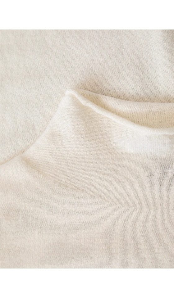 Wollpullover Pullover Stehkragen 1/1 Arm MAERZ New White