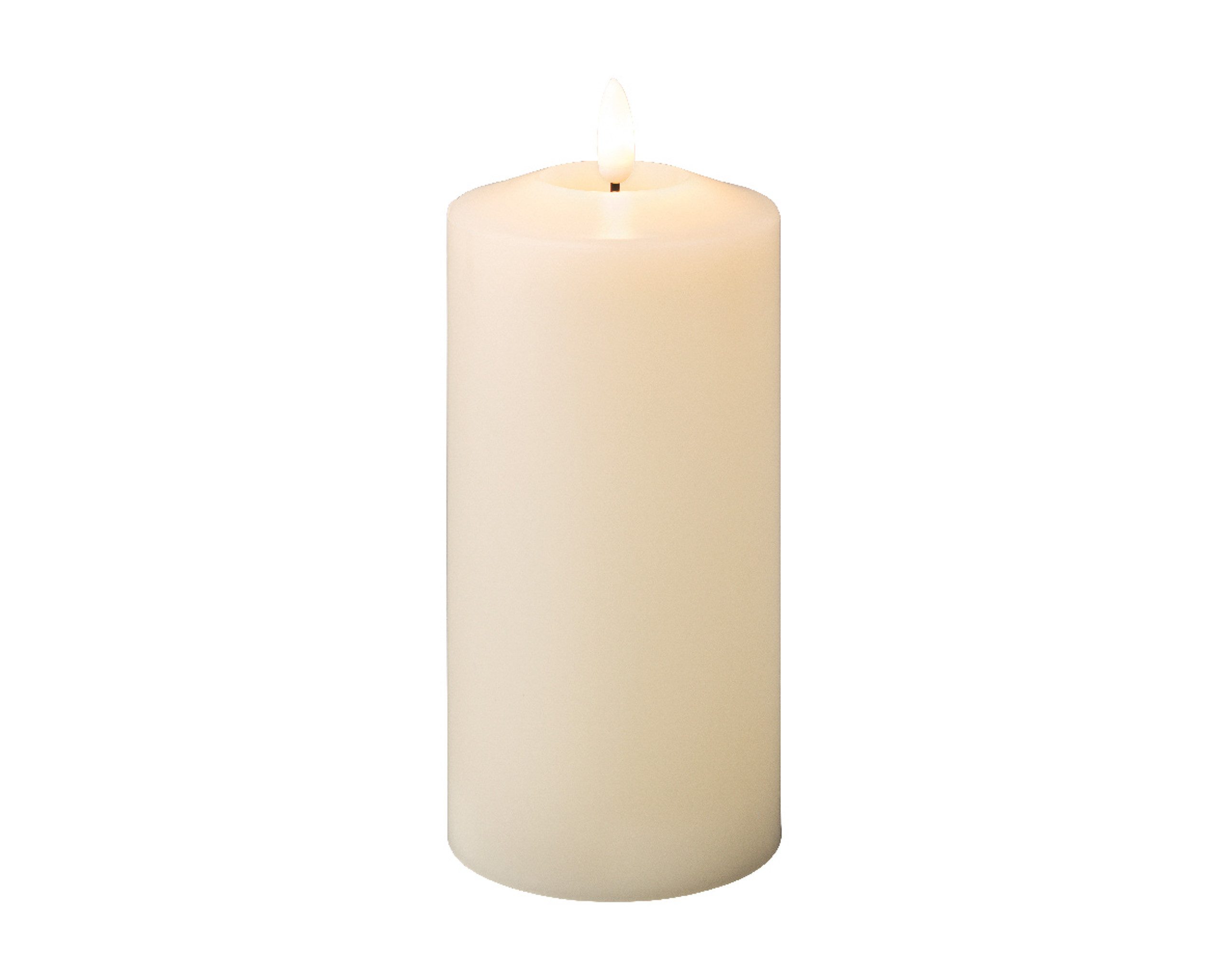 Lumineo LED-Kerze, Timer, warmweiß, LED Kerze 7,5x17,5cm mit Timer Wachs Creme / Warmweiß