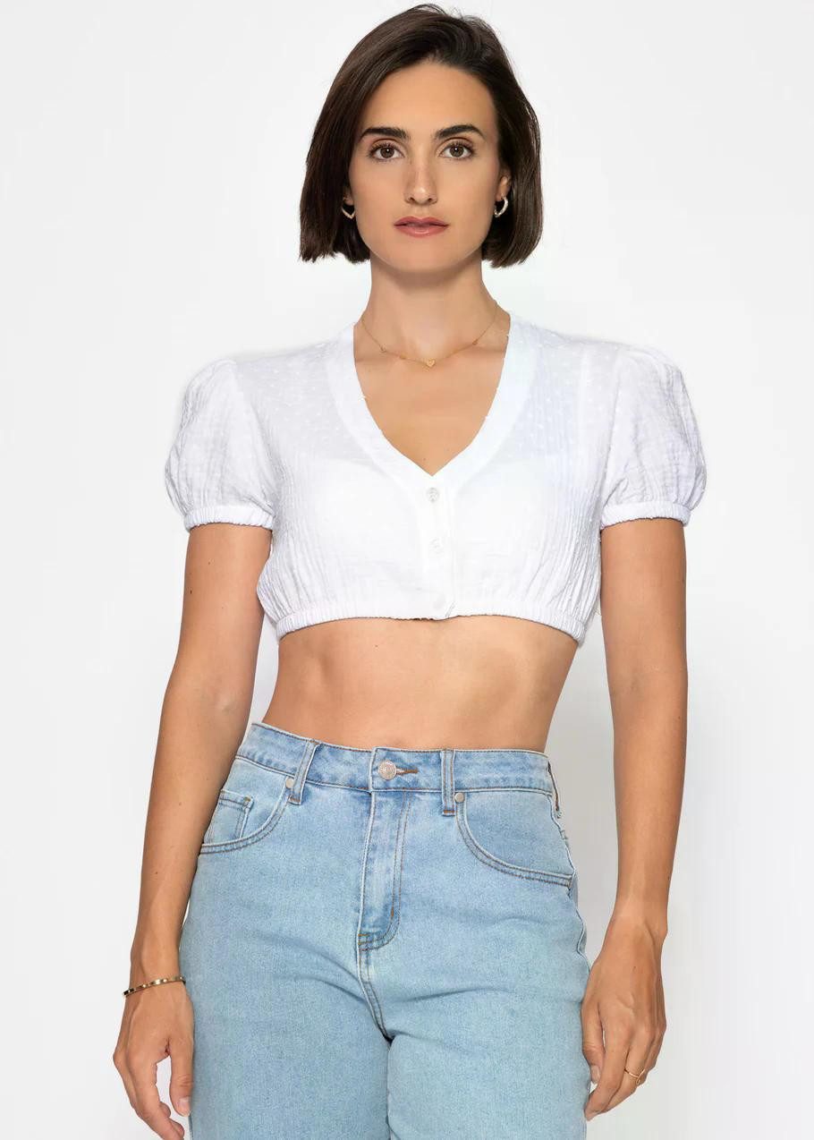 SASSYCLASSY Dirndlbluse Dirndlbluse aus Musselin mit Tupfen für Damen Tradi günstig online kaufen