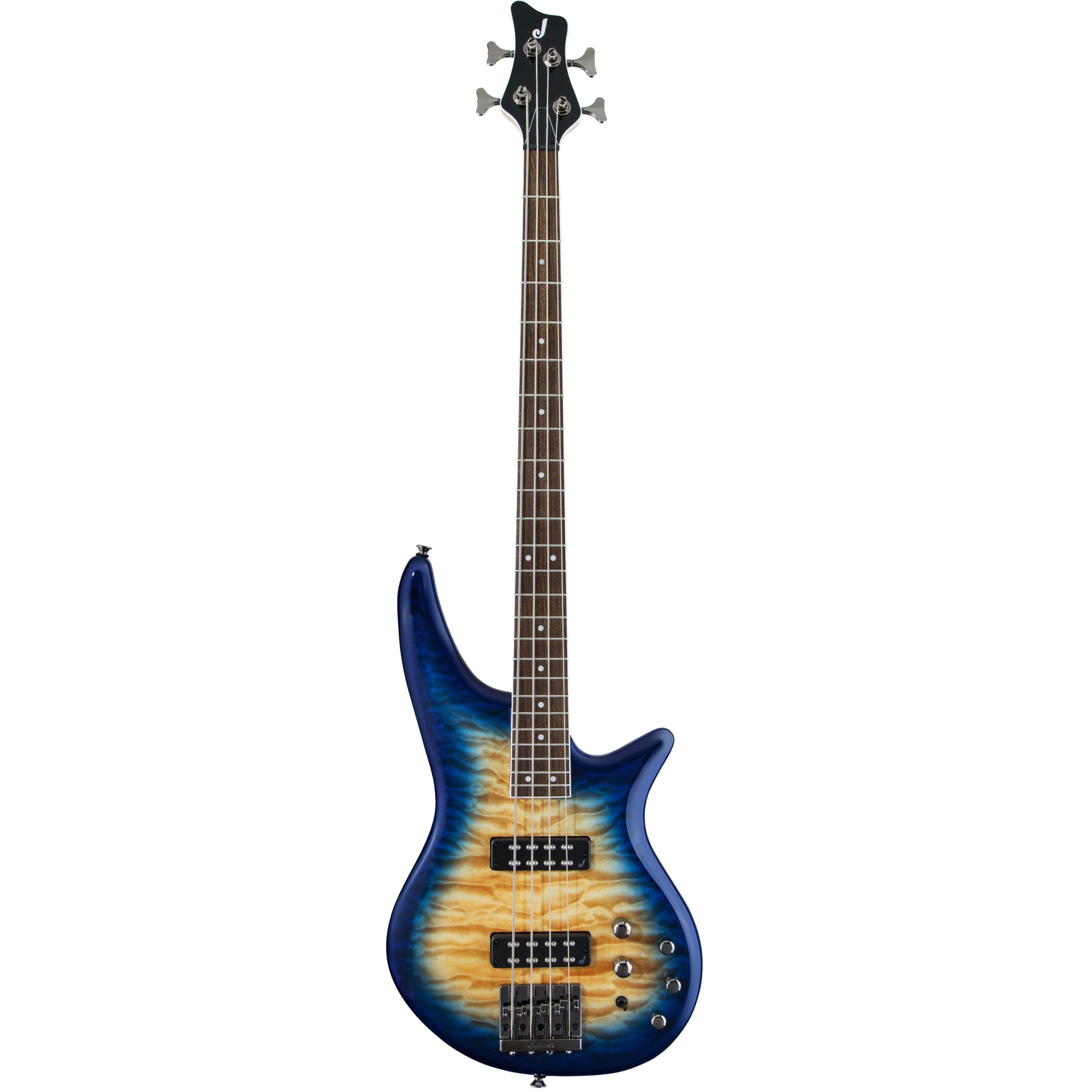 Jackson E-Bass, E-Bässe, 4-Saiter E-Bässe, JS Series Spectra Bass JS3Q Amber Blue Burst - E-Bass