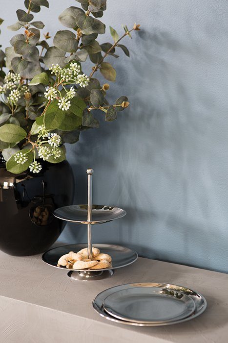 Fink Etagere Samuel, Edelstahl, runde 2er Etagere