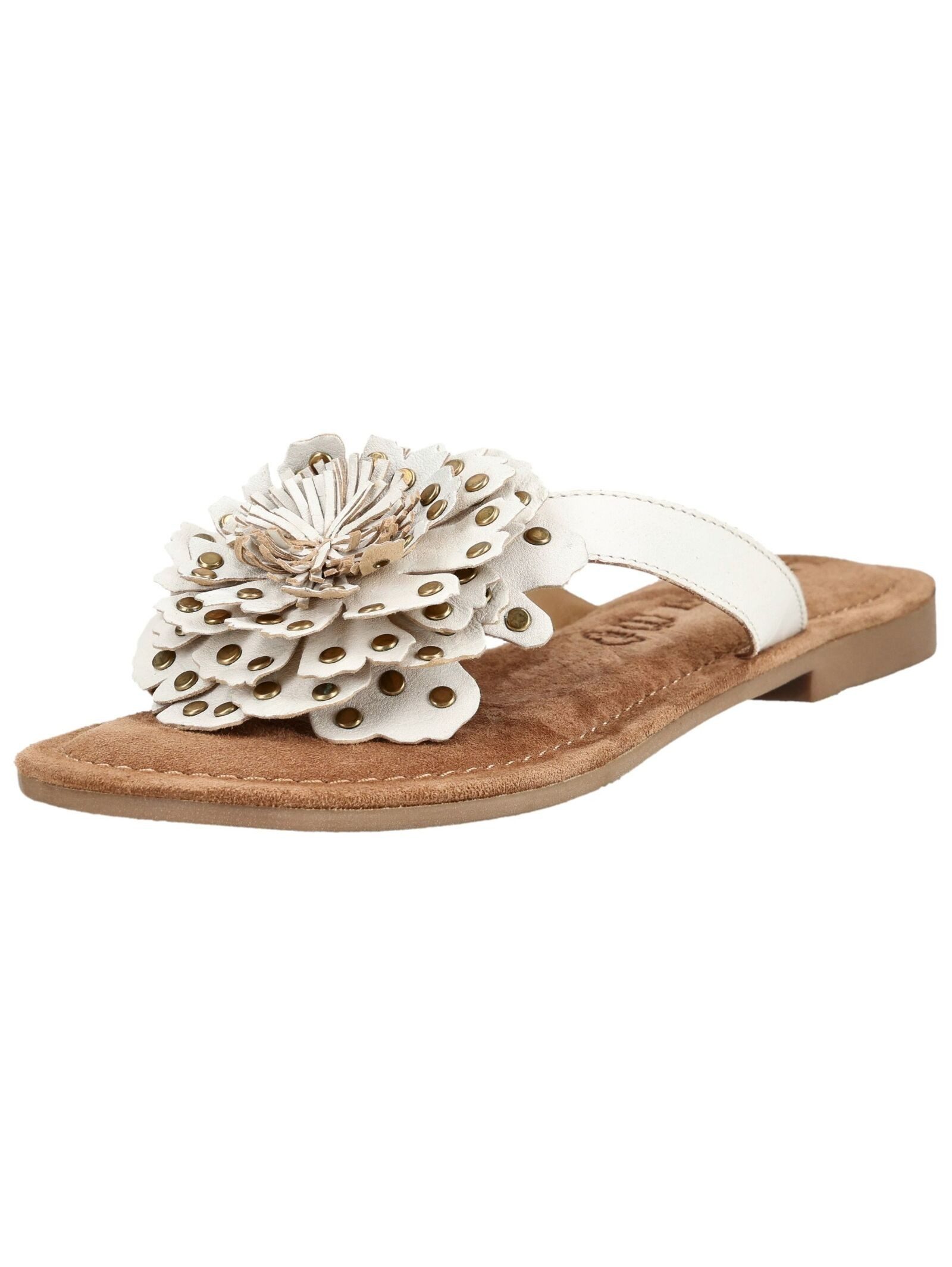 Lazamani Lazamani Pantoletten Leder/Textil Zehentrenner