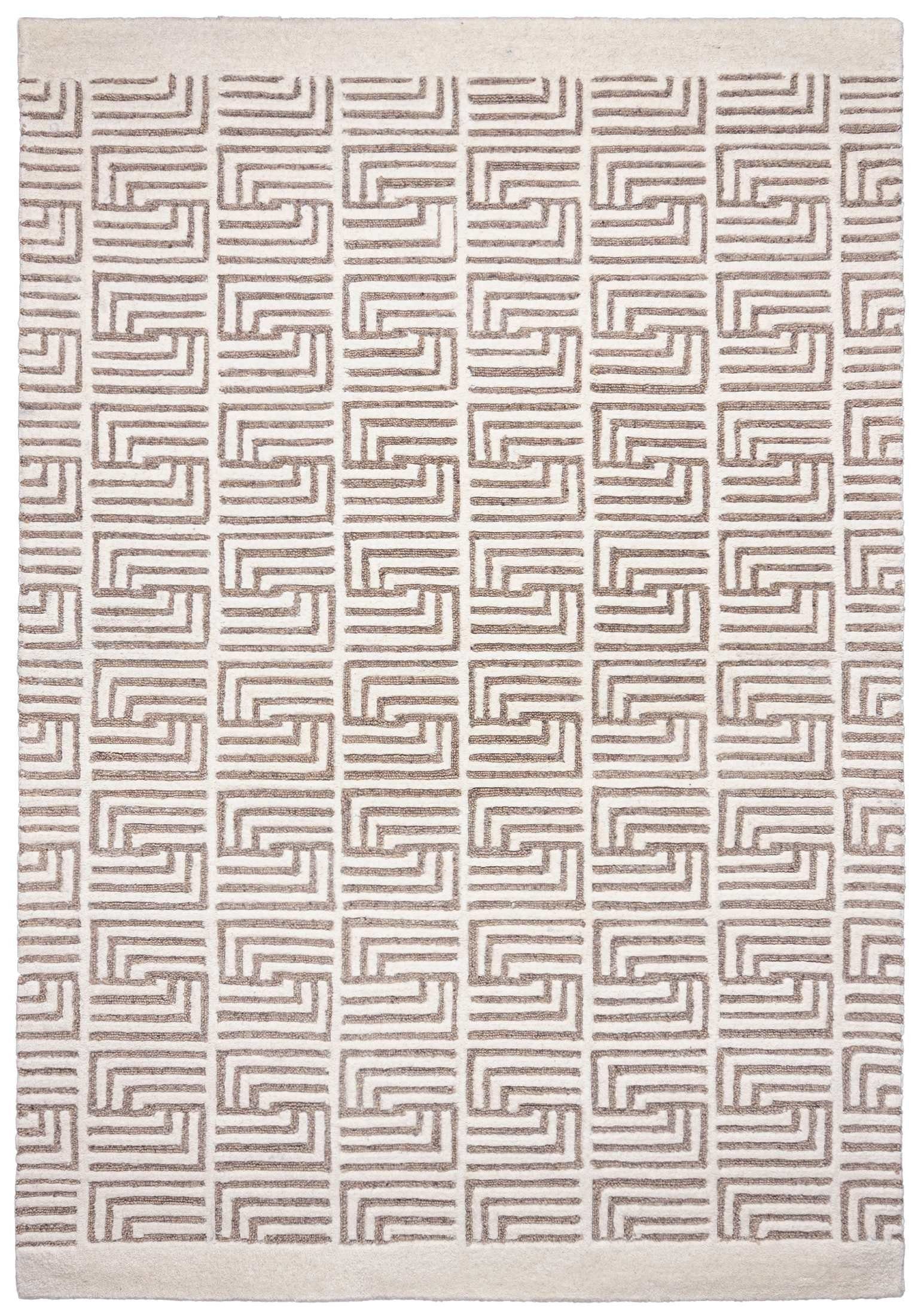 Designteppich Wollteppich Japandi, Handwebteppich x Wolle, 80 cm 150 Naturprodukt Mazovia