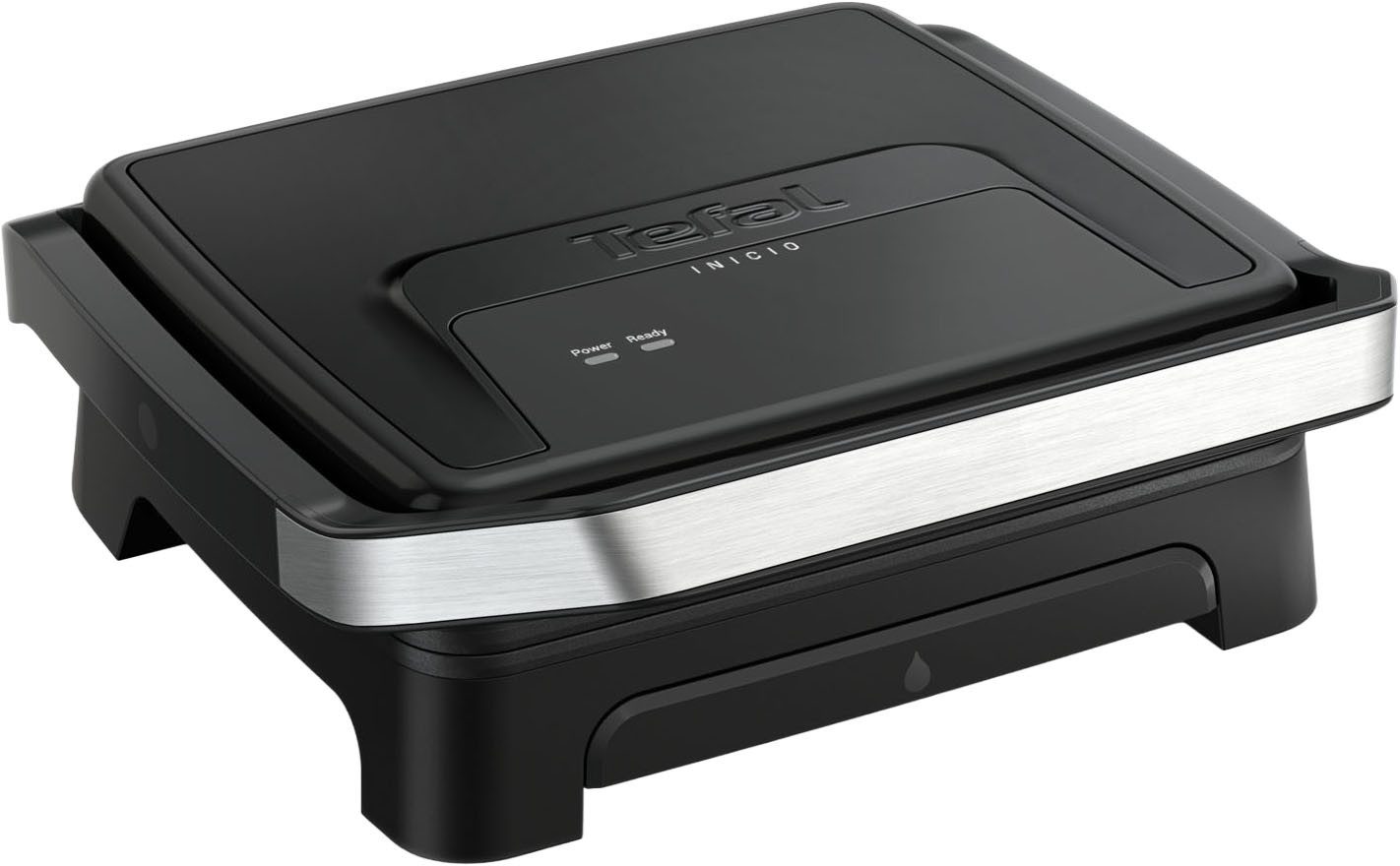Tefal Kontaktgrill Inicio Classic, 2-in-1 Panini/Grill, antihaftbeschichtete Platten, 2000 W, Platzsparende Aufbewahrung, spülmaschinenfeste Saftschale, GC2718