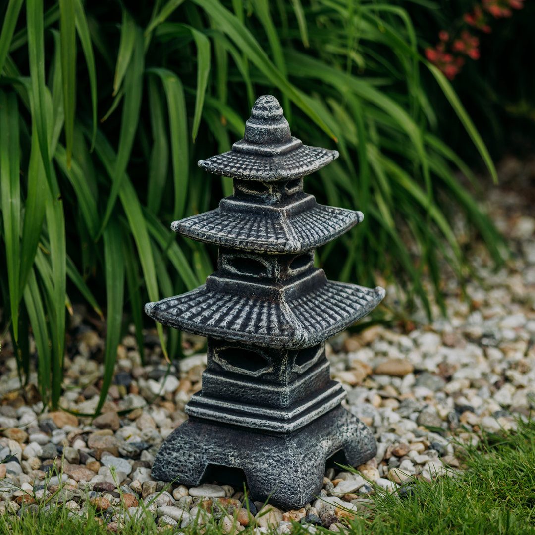 gartendekoparadies.de Gartenfigur Steinlampe Pagode japanische Steinlaterne, H. 46 cm, 14 kg, Frostsicher