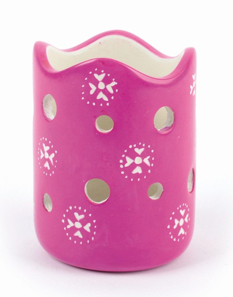 El Puente Teelichthalter Teelichthalter "Herzblume", Handmade, Fair Trade