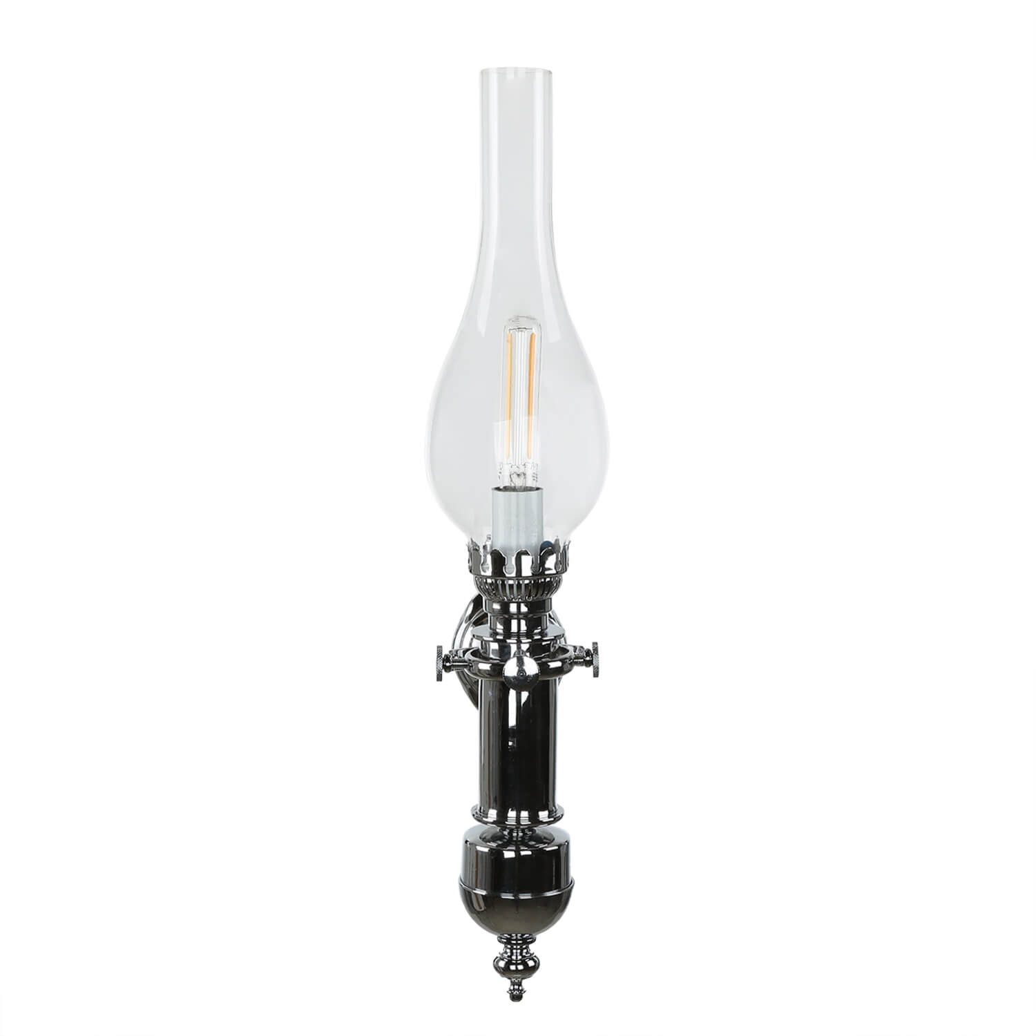 Licht-Erlebnisse Wandleuchte GRETA, ohne Leuchtmittel, Stilvolle Wandlampe Chrom Jugendstil Bad Flur