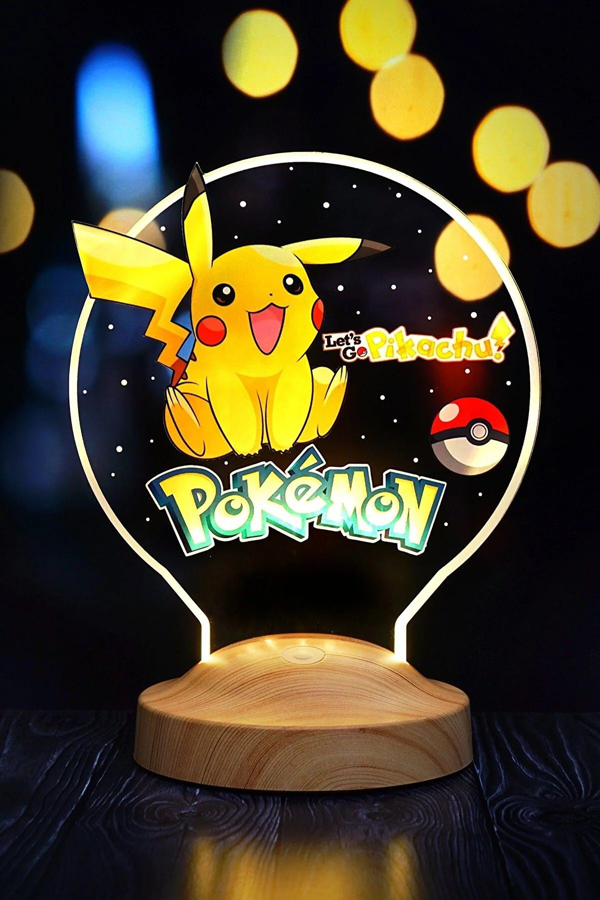 Dekor, Farben fest für Fans Geschenkelampe LED integriert, Weihnachtsgeschenk Pokemon Nachttischlampe 7 Mädchen, 3D Kinderzimmer Leuchte Pikachu für Jungen, Geschenk Nachtlicht