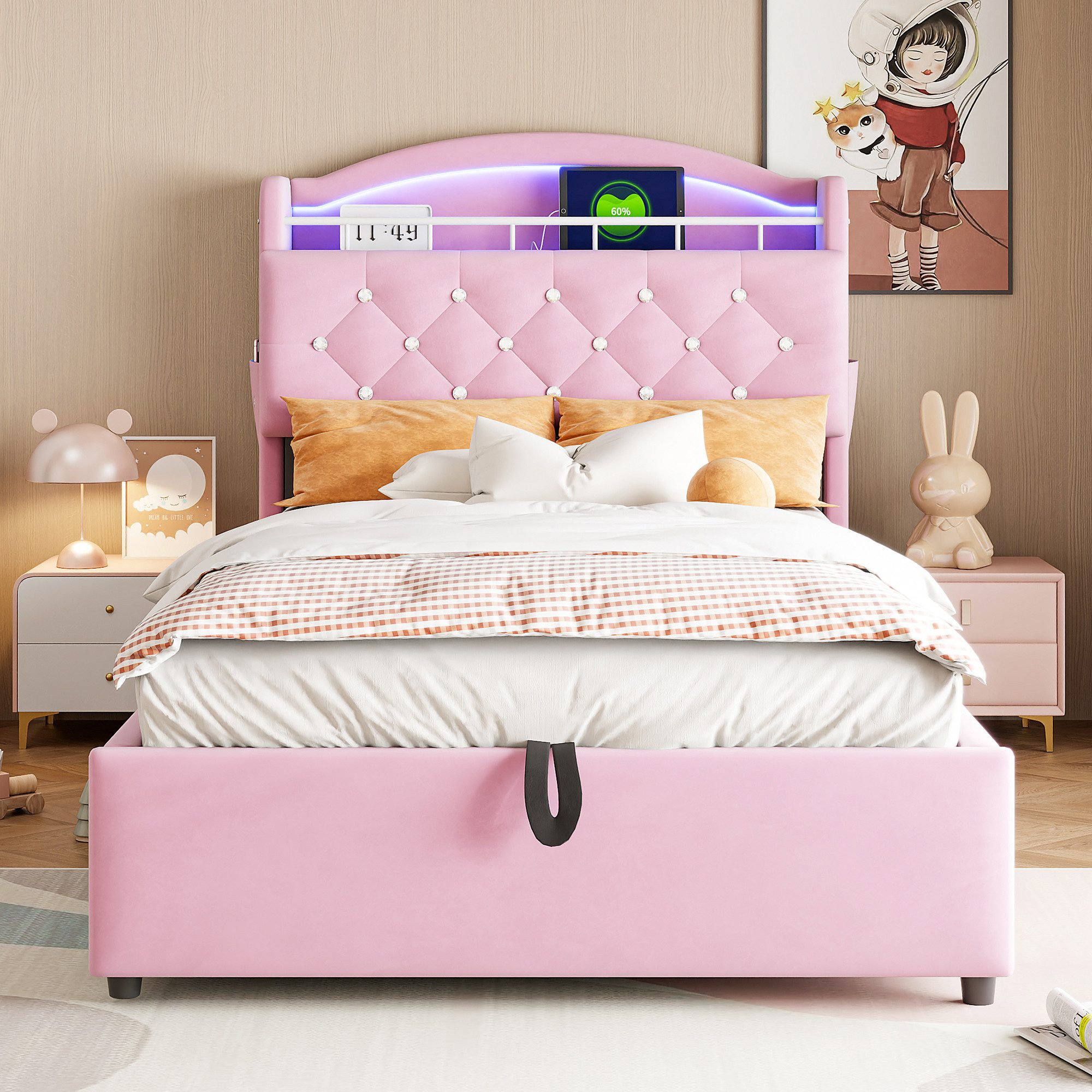 Merax Polsterbett (1-tlg), Kinderbett 90x200cm mit günstig online kaufen