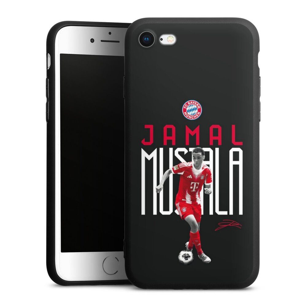 DeinDesign Handyhülle FC Bayern München Jamal Musiala Offizielles Lizenzprodukt, Apple iPhone 8 Silikon Hülle Premium Case Handy Schutzhülle