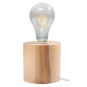 etc-shop LED Tischleuchte, Leuchtmittel nicht inklusive, Nachttischlampe Lampe E27 Tischlampe Holz Vintage, Schlafzimmer