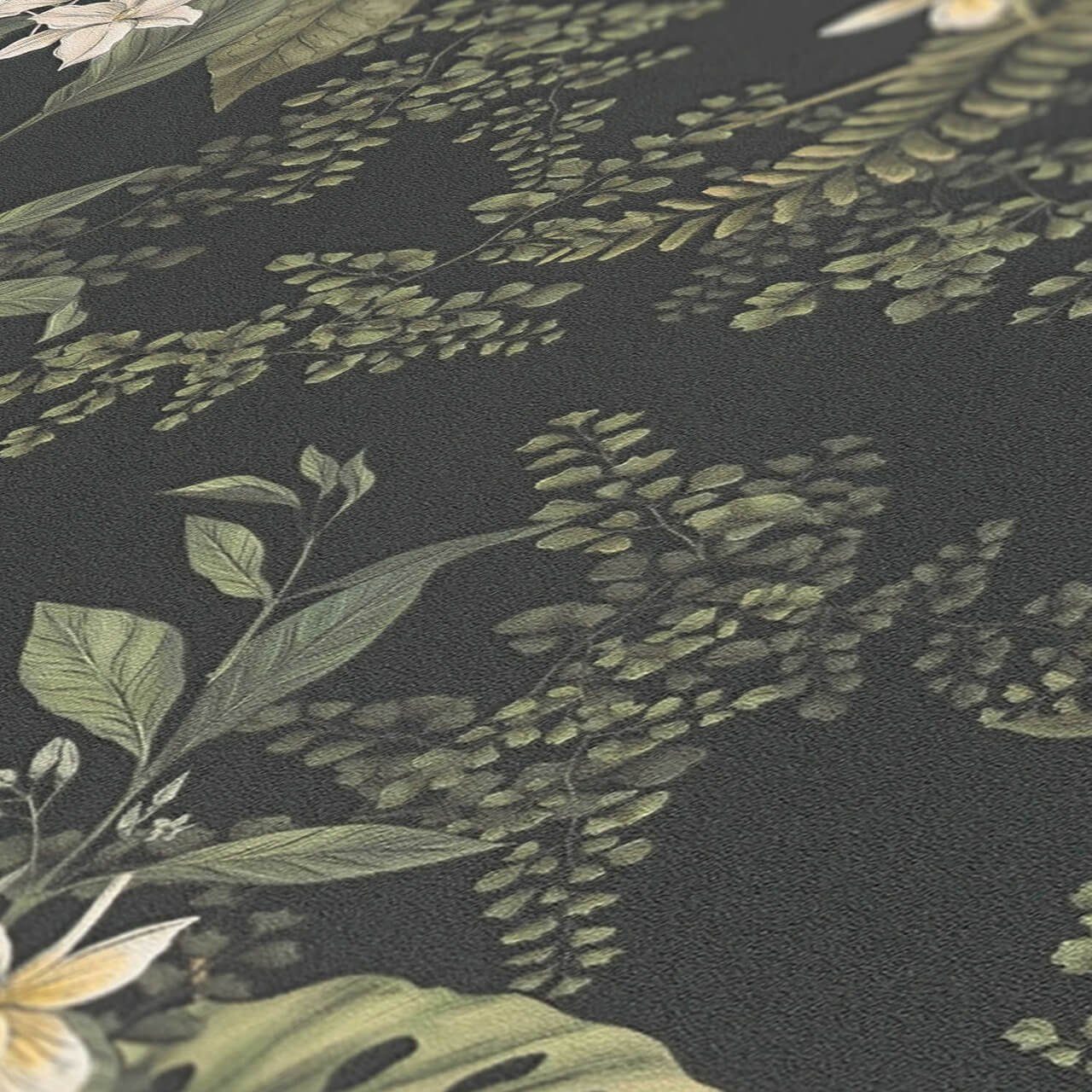 lichtbeständige grün, KUNSTLOFT matt, schwarz Vliestapete Blossom Tapete Ballet Design m, 0.53x10.05