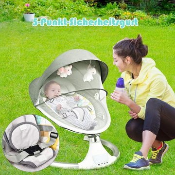 COSTWAY Babywippe Babyschaukel, mit Musik & Timing- & Bluetooth