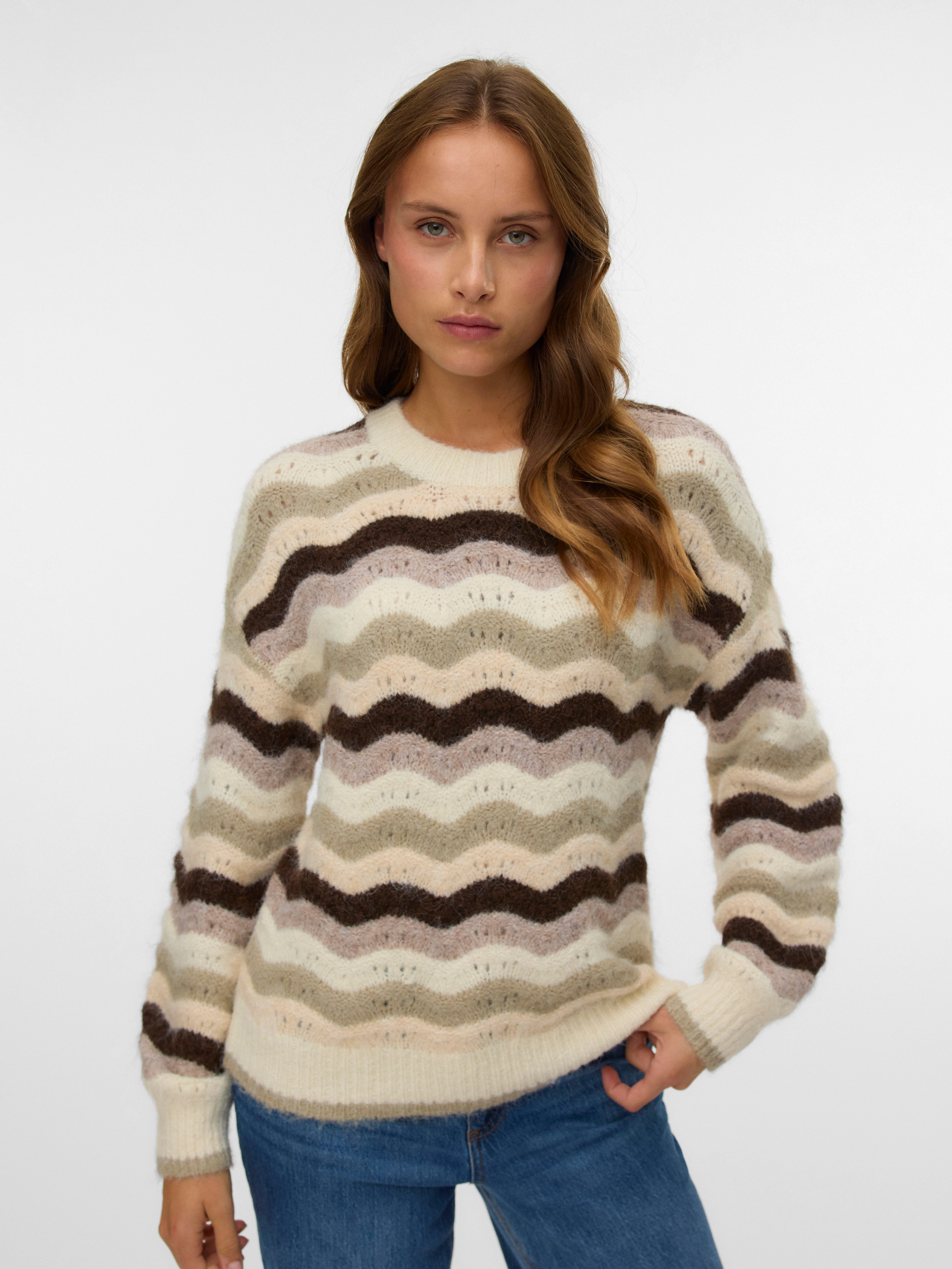 Vero Moda Strickpullover VMDOJA LS O-NECK PULLOVER BOO günstig online kaufen