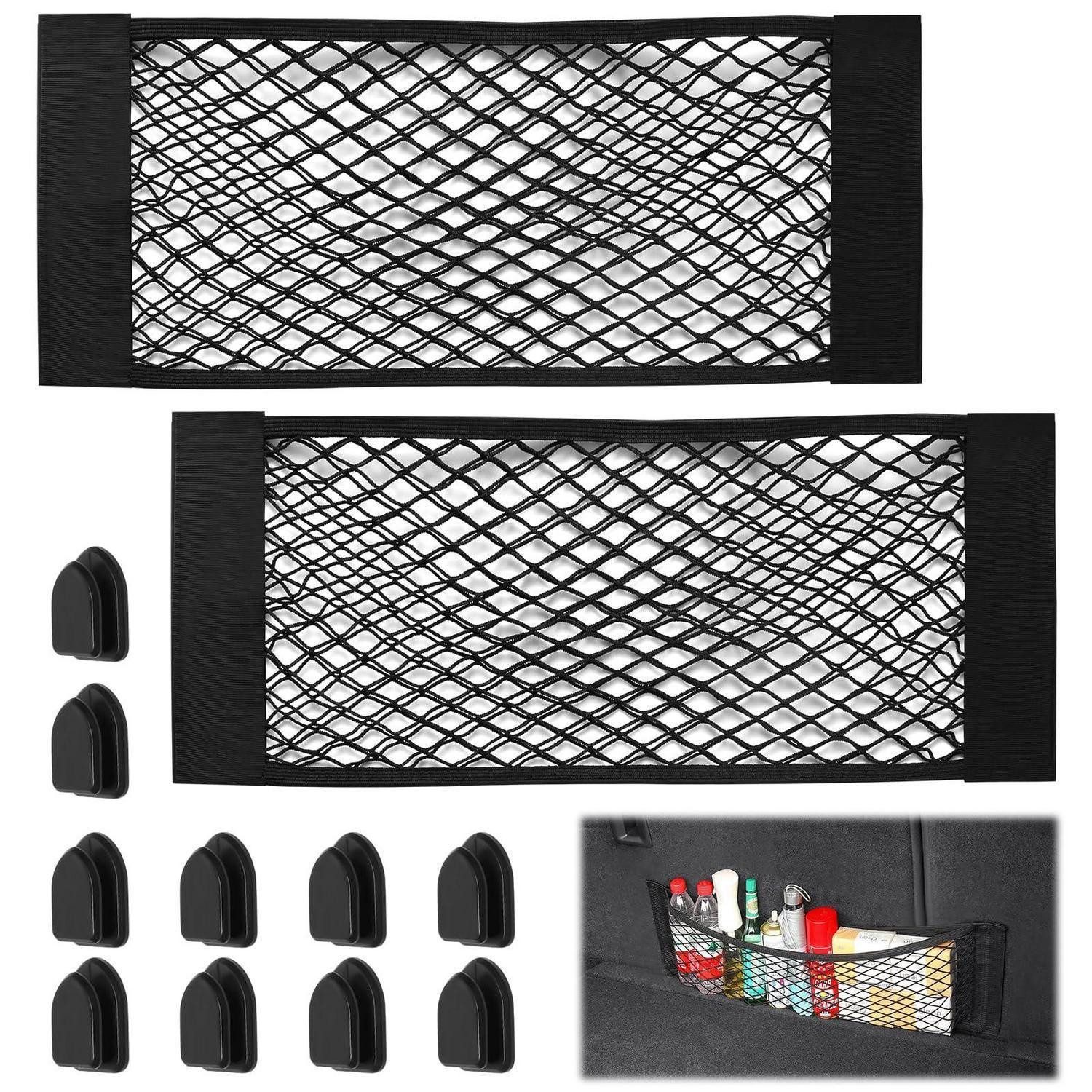 LuxusKollektion Aufbewahrungstasche Kofferraum Netz 25x60cm Klett 2 Stk