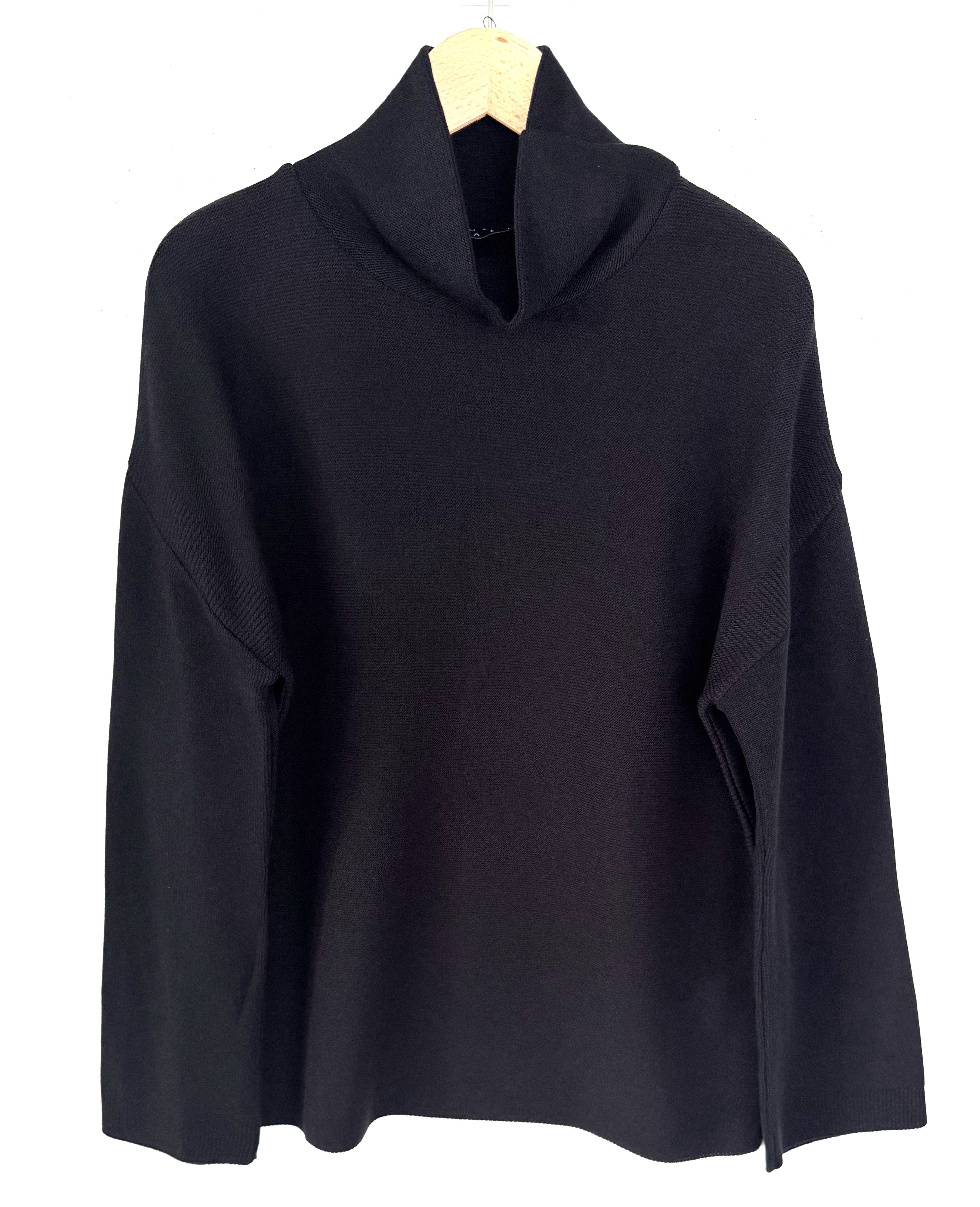 Zuckerwatte Stehkragenpullover leichte A-Linie aus Viskose günstig online kaufen