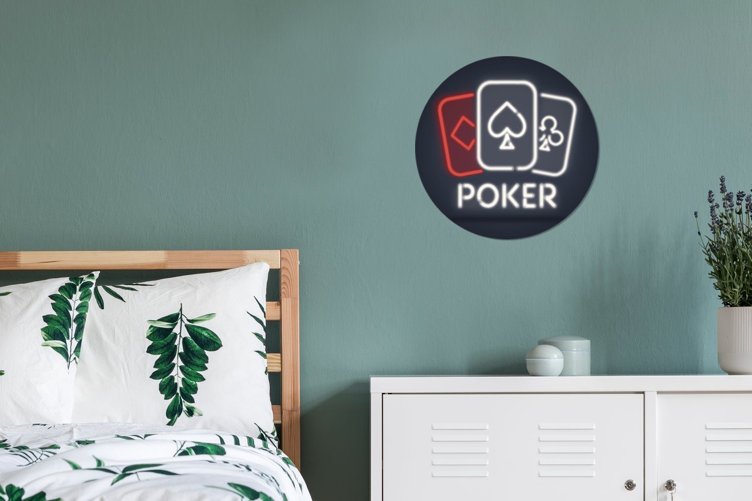 eines Gemälde St), Eine cm Pokersymbols, Wohnzimmer, Illustration MuchoWow Forex, 30x30 Rundes Kreis (1 Wandbild, Wanddekoration