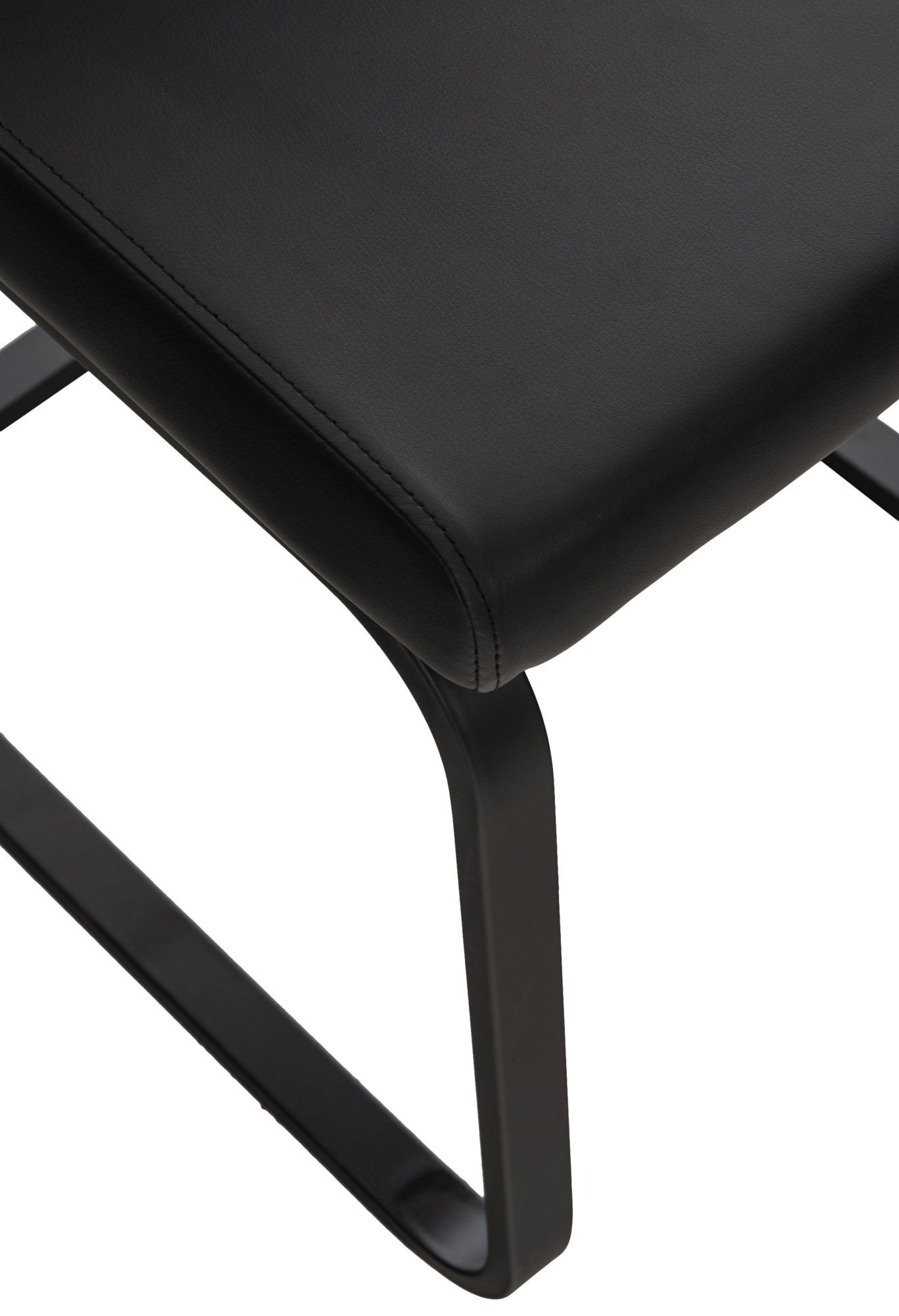 Metall Bellle Freischwinger), TPFLiving mit schwarz Sitzfläche Konferenzstuhl Sitzfläche: hochwertig Esszimmerstuhl gepolsterter Gestell: - Wohnzimmerstuhl matt Kunstleder - - schwarz - (Küchenstuhl