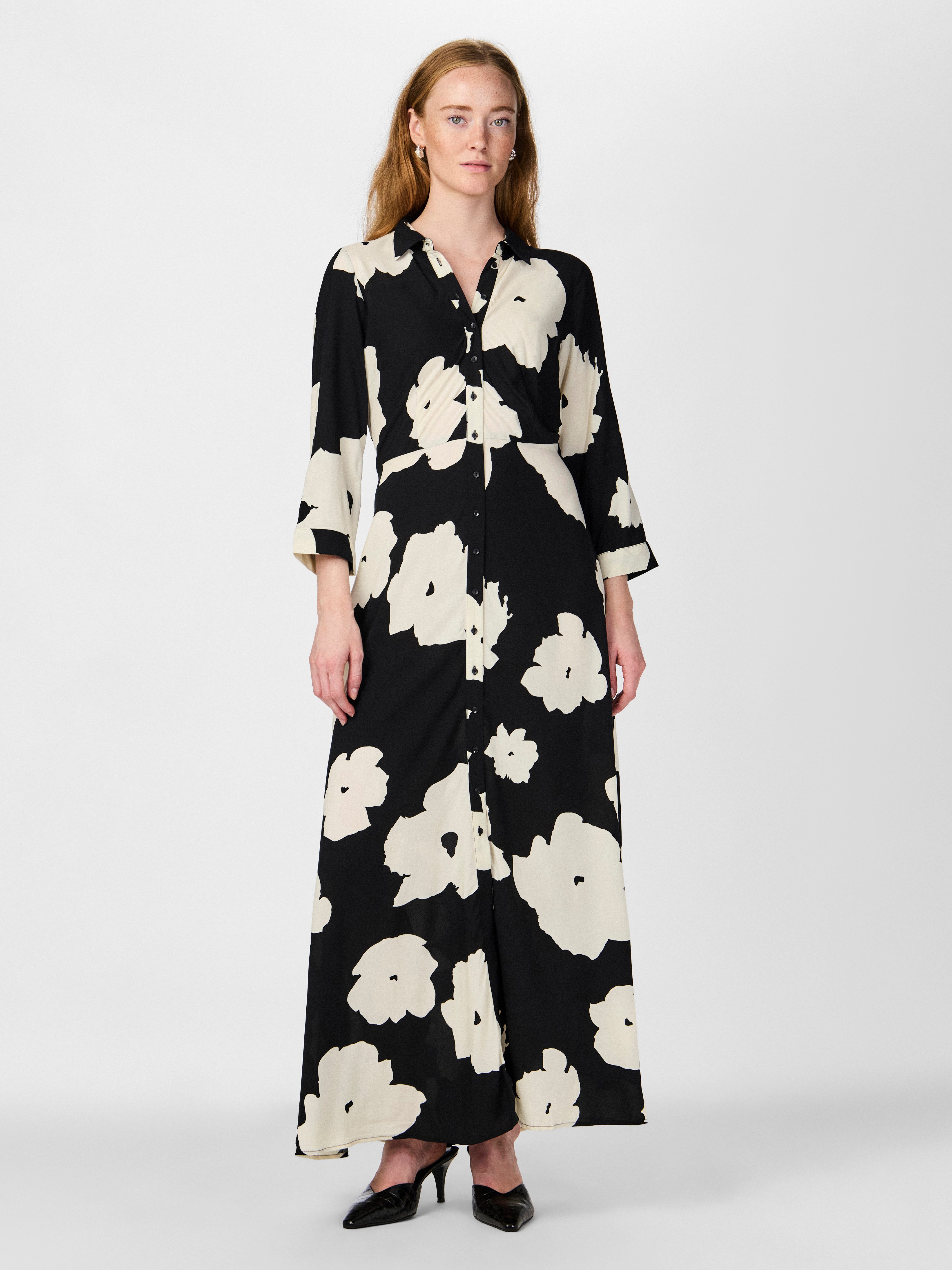 Y.A.S Hemdblusenkleid YASSAVANNA LONG SHIRT DRESS Sommerkleid, mit 3/4 Ärmel