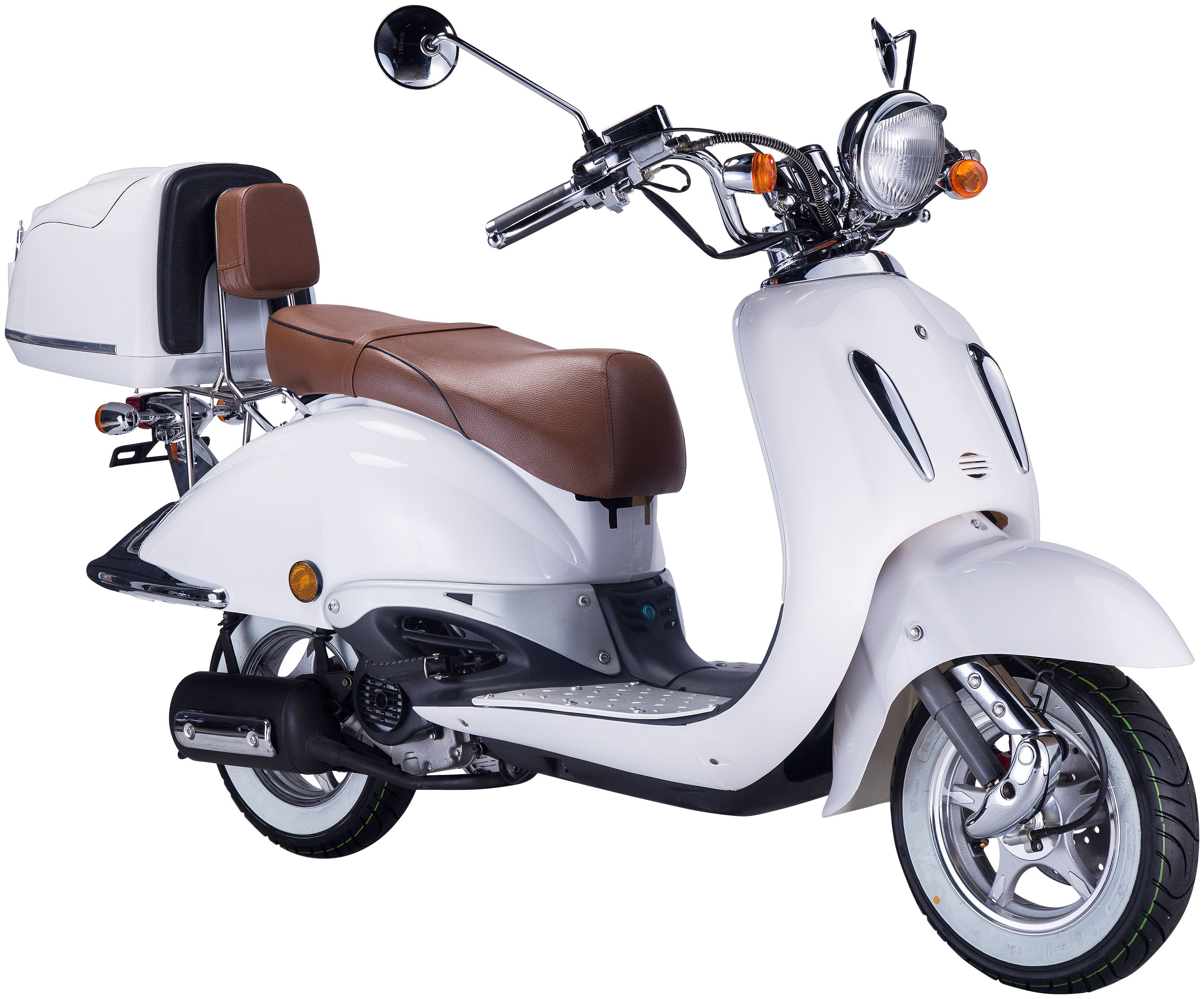 GT UNION Motorroller »Strada«, 50 ccm, weiß-braun | OTTO