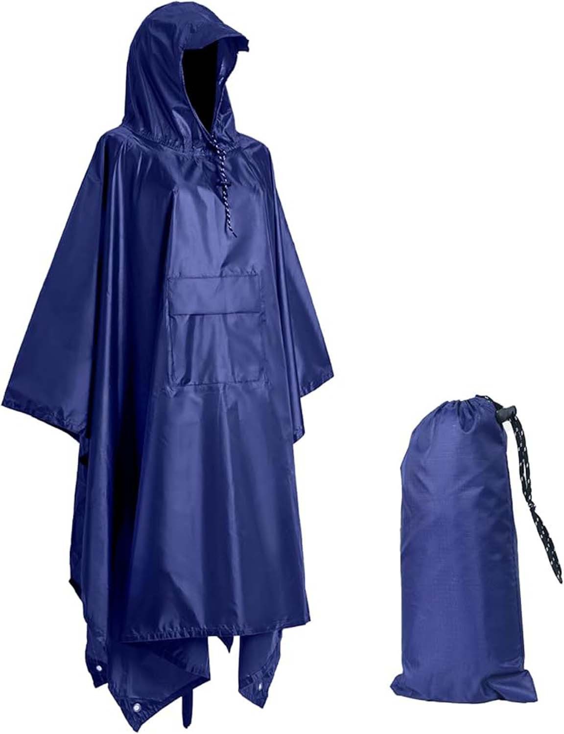 Coonoor Regenjacke Regencape mit Kapuze 3 in 1 Multifunktional Atmungsaktiv