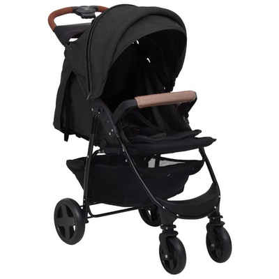 vidaXL Kinder-Buggy 2-in-1 Kinderwagen Anthrazit Stahl