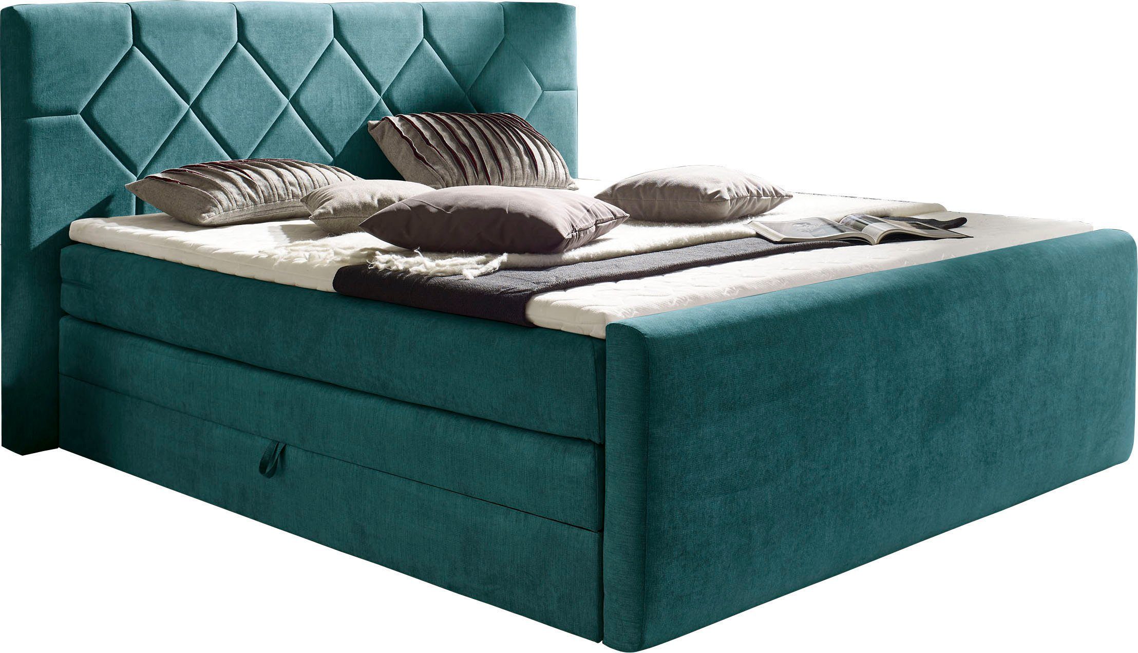 Home affaire Boxspringbett Atlanta, inklusive Topper und Bettkasten