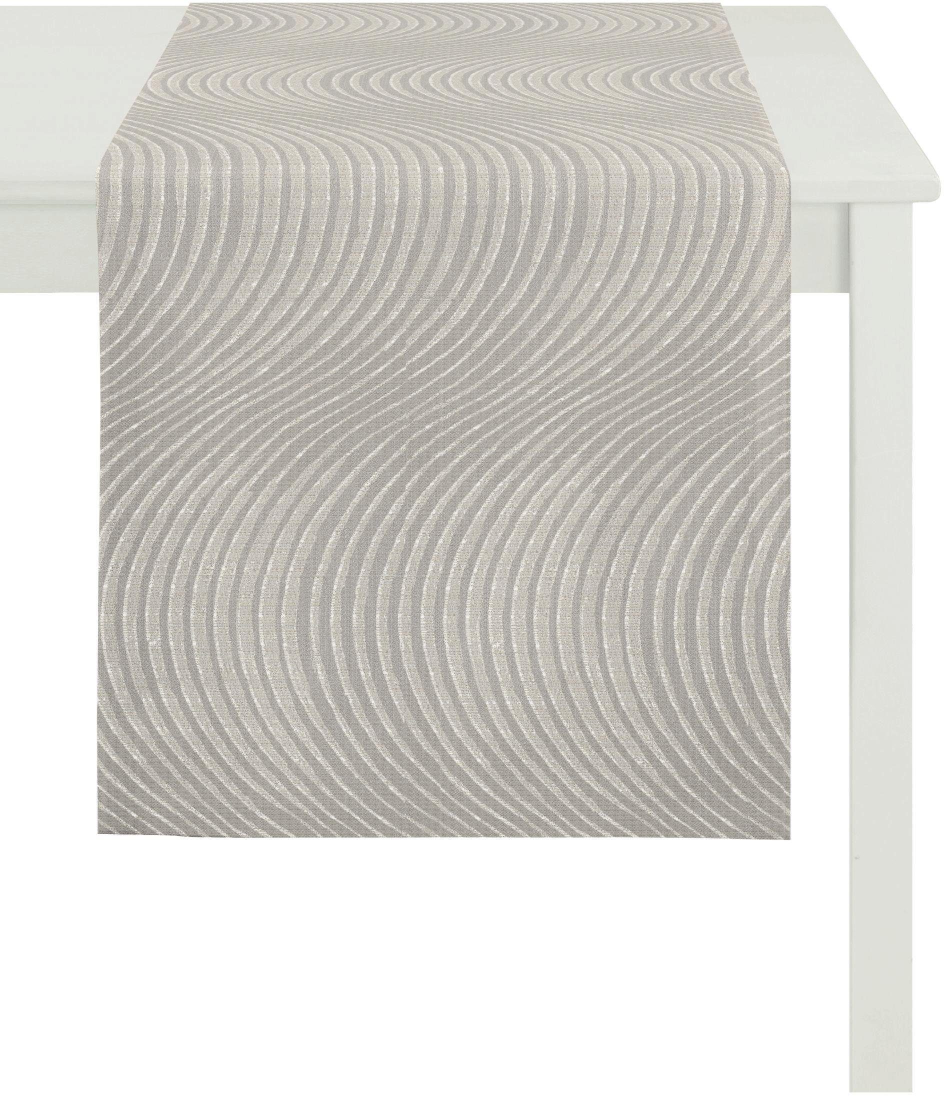 APELT Tischläufer 48x140 Cm – Jacquard-Gewebe In Hellgrau, Pflegeleicht