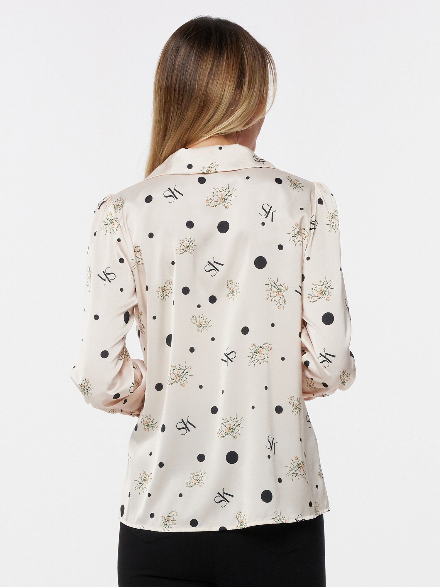 Sarah Kern Druckbluse Langarmshirt figurumspielend mit günstig online kaufen