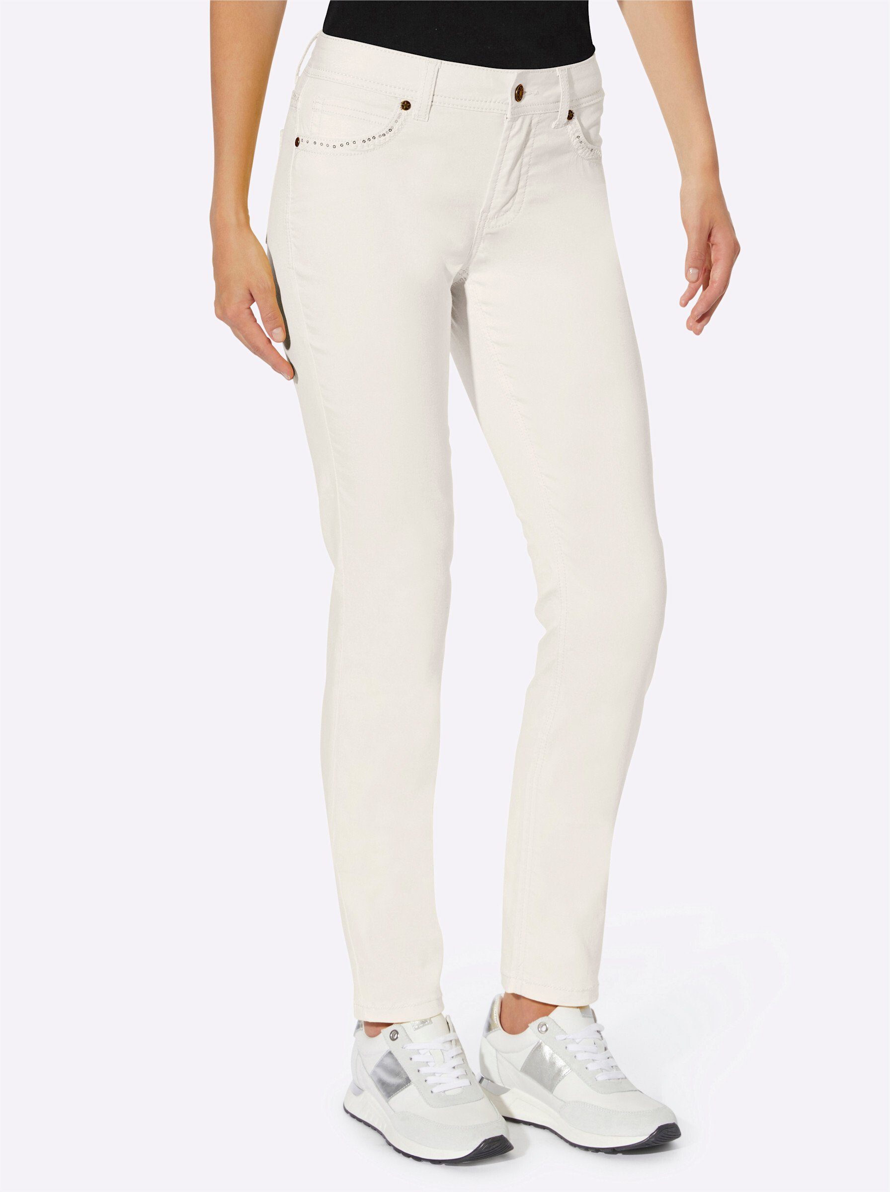 heine Bequeme Jeans Bauchweg-Jeans leicht vertieft