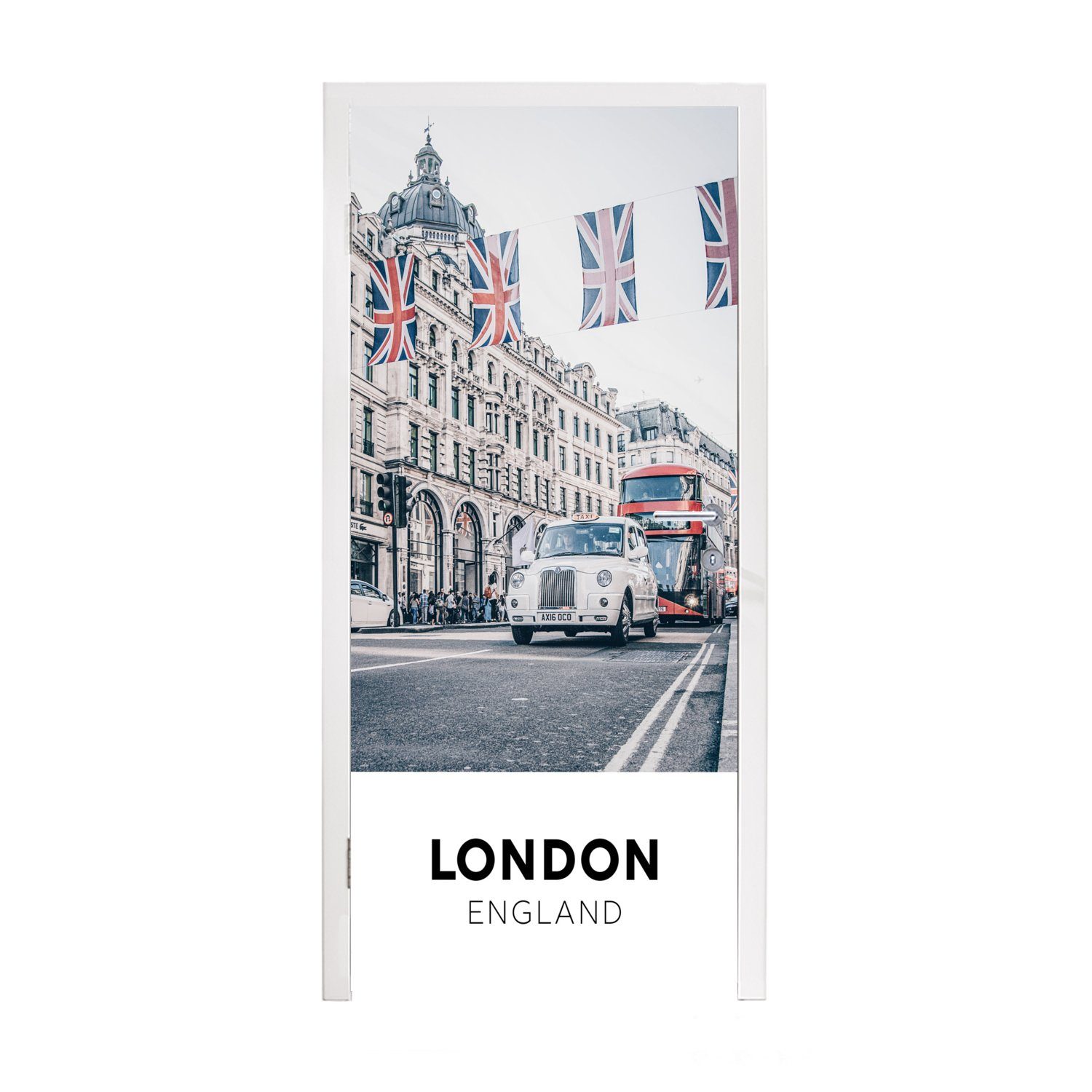 MuchoWow Türtapete London - Fototapete - bedruckt, cm für 75x205 Flagge, England (1 Matt, Tür, Türaufkleber, St)