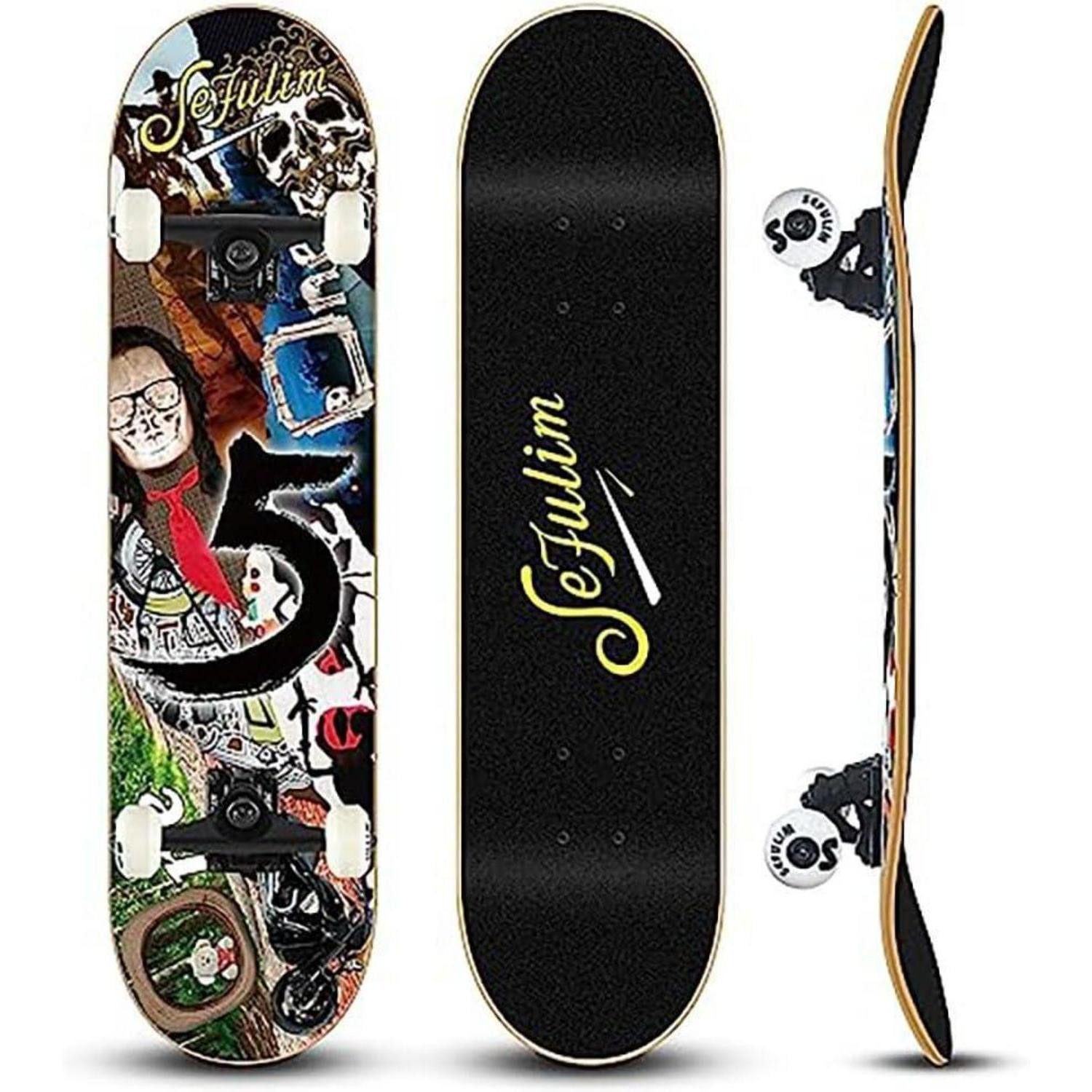 Skateboard Skateboard 78,9x20,3cm 7lagig Ahorn Kickdeck mehrfarbig