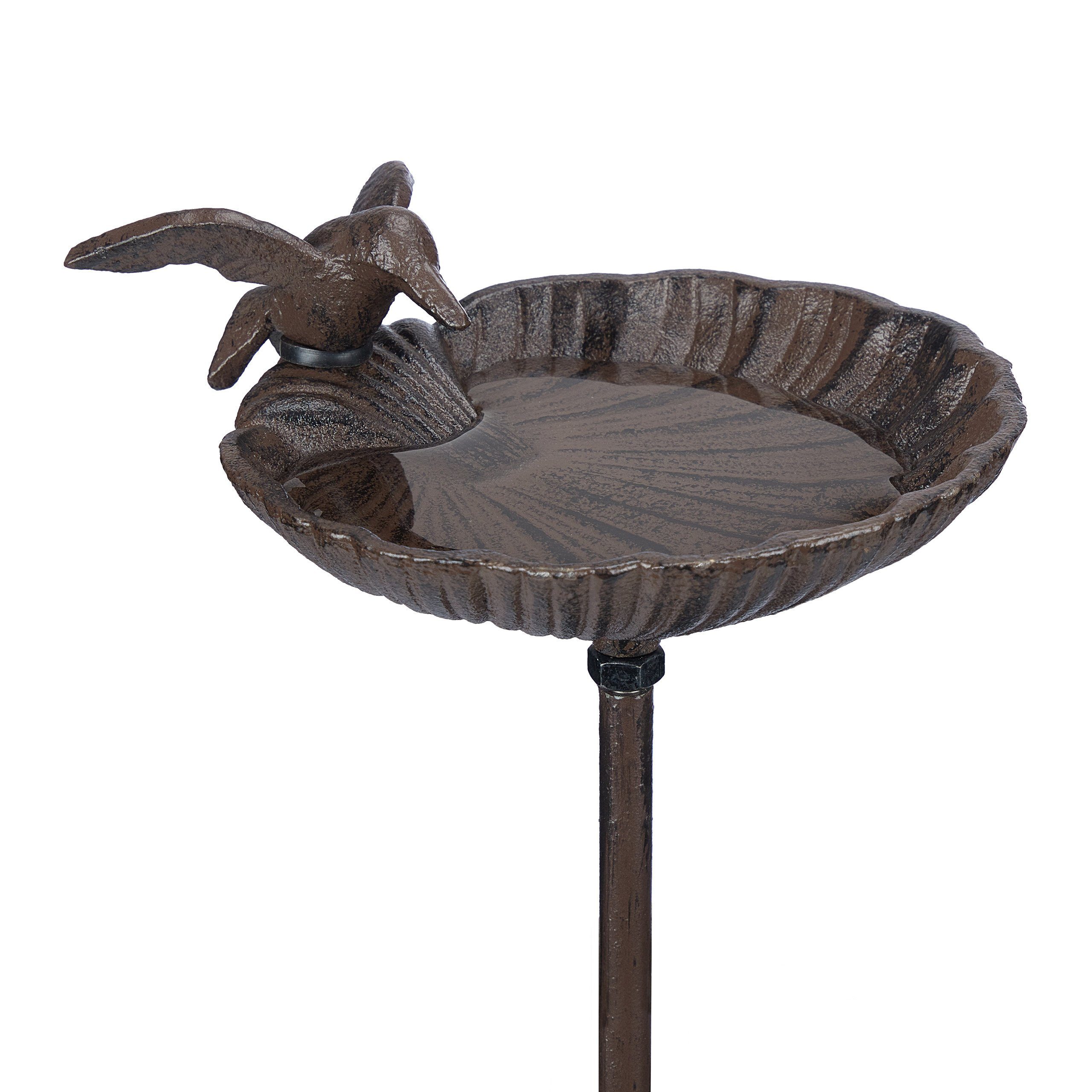 relaxdays Vogeltränke mit Erdspieß aus Gusseisen