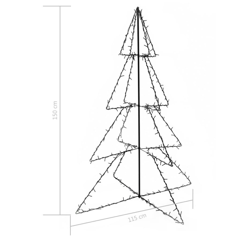 vidaXL Künstlicher Weihnachtsbaum 150 x 115 cm Weihnachtskegelbaum 240 LEDs Innen und Außen 115x150 cm
