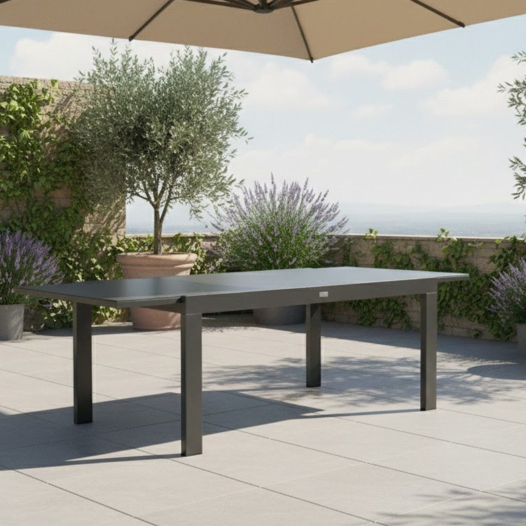 MANDALIKA Garden Gartentisch Aluminium Lounge -Ausziehtisch Tisch Torres 140/200x94x68cm