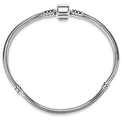 Materia Silberarmband Damen Beads Armband mit Gewindebrücken 3mm SA-8, 925 Sterling Silber