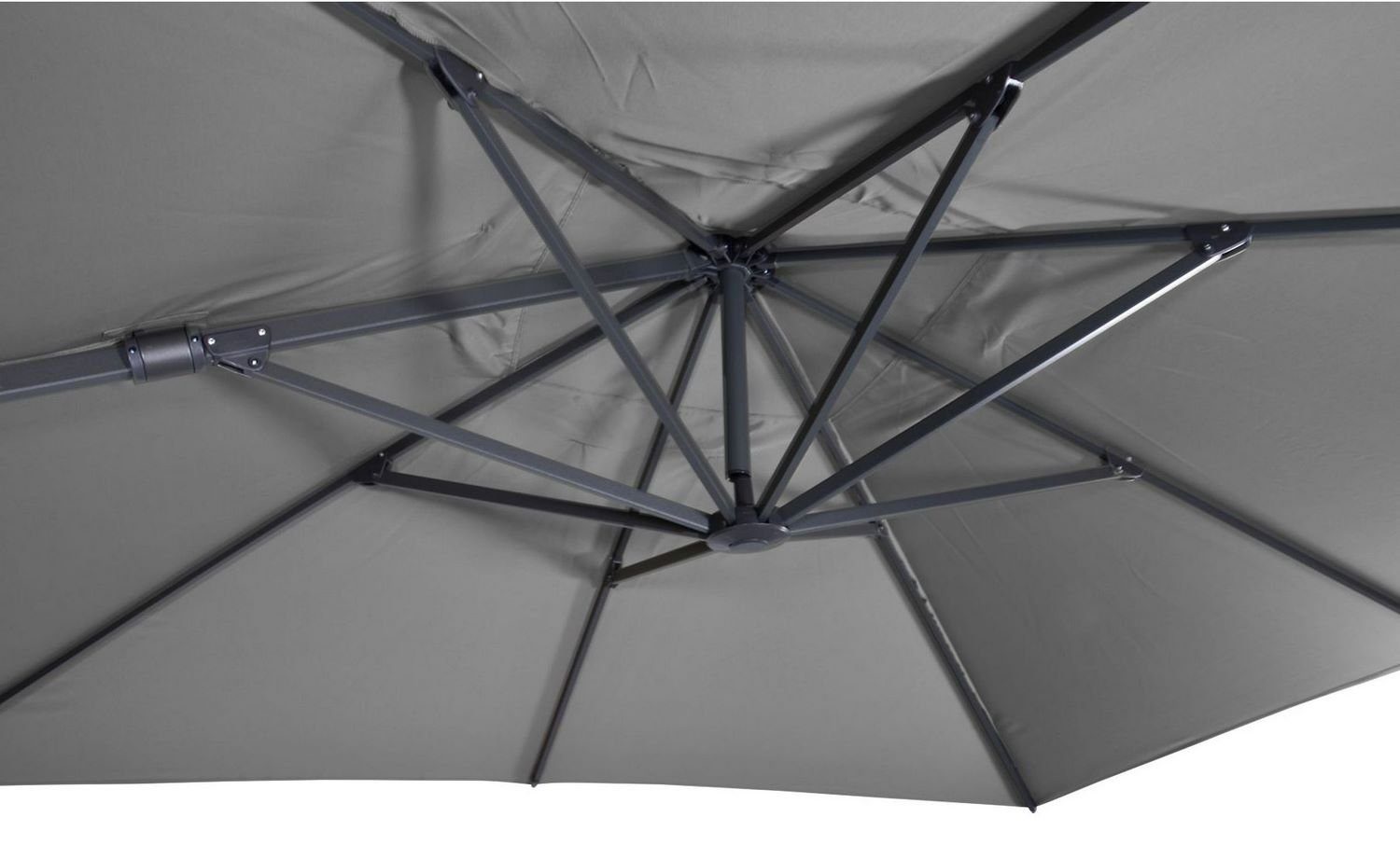 Lesli Living Sonnenschirm Lesli Living Ampelschirm "Virgo Flex" Grey 3x3m