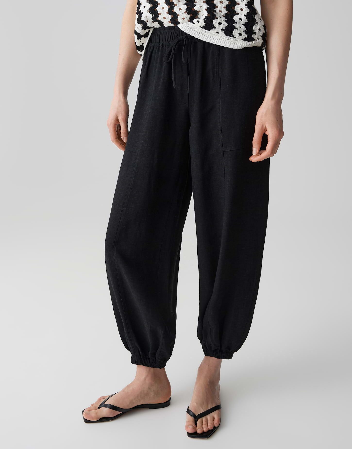 OPUS Leinenhose Myha oasis aus Webware mit Leinenstruktur Mit Eingrifftaschen für praktische Alltagslooks